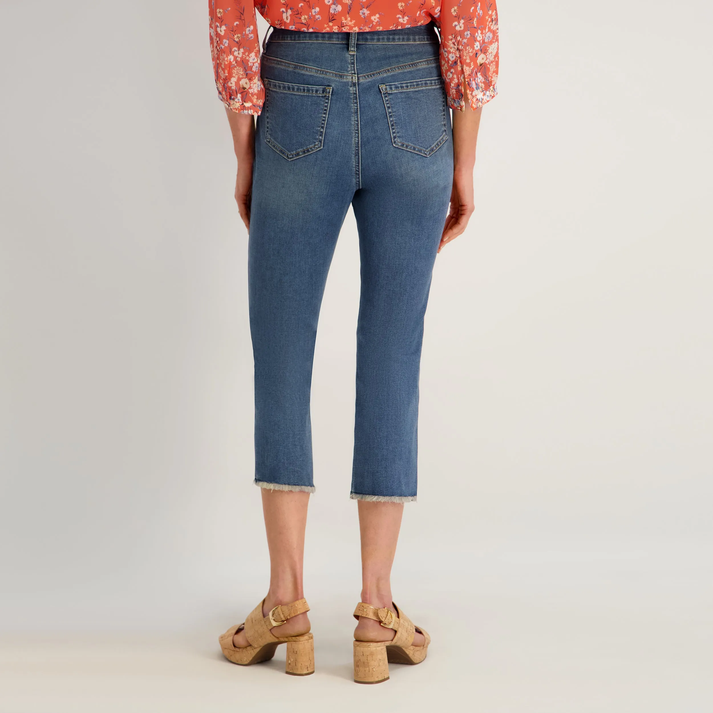 Westport Signature Fray Hem Capri in Dark Wash sold by Dress Barn product image thumbnail 3