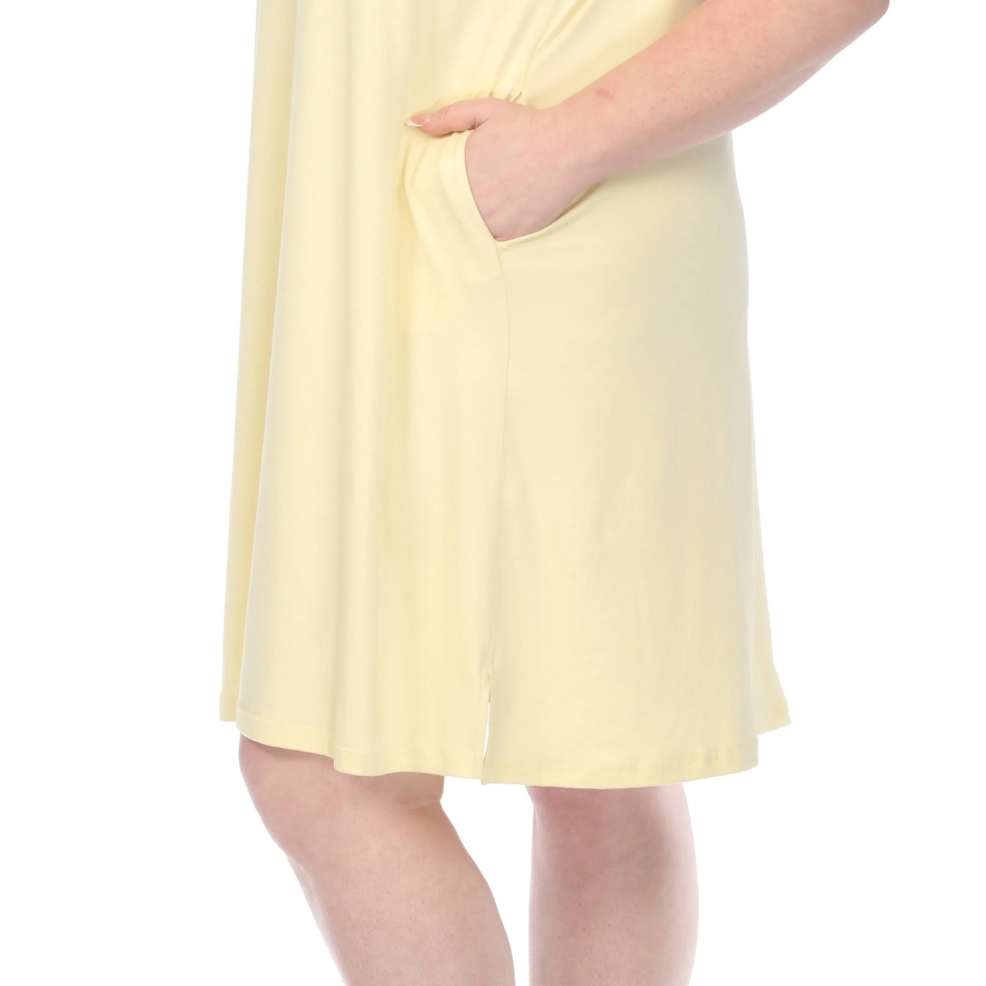 Women's Crew Neck Ruffle Sleeve Dress - Yellow - Plus sold by Dress Barn product image thumbnail 4