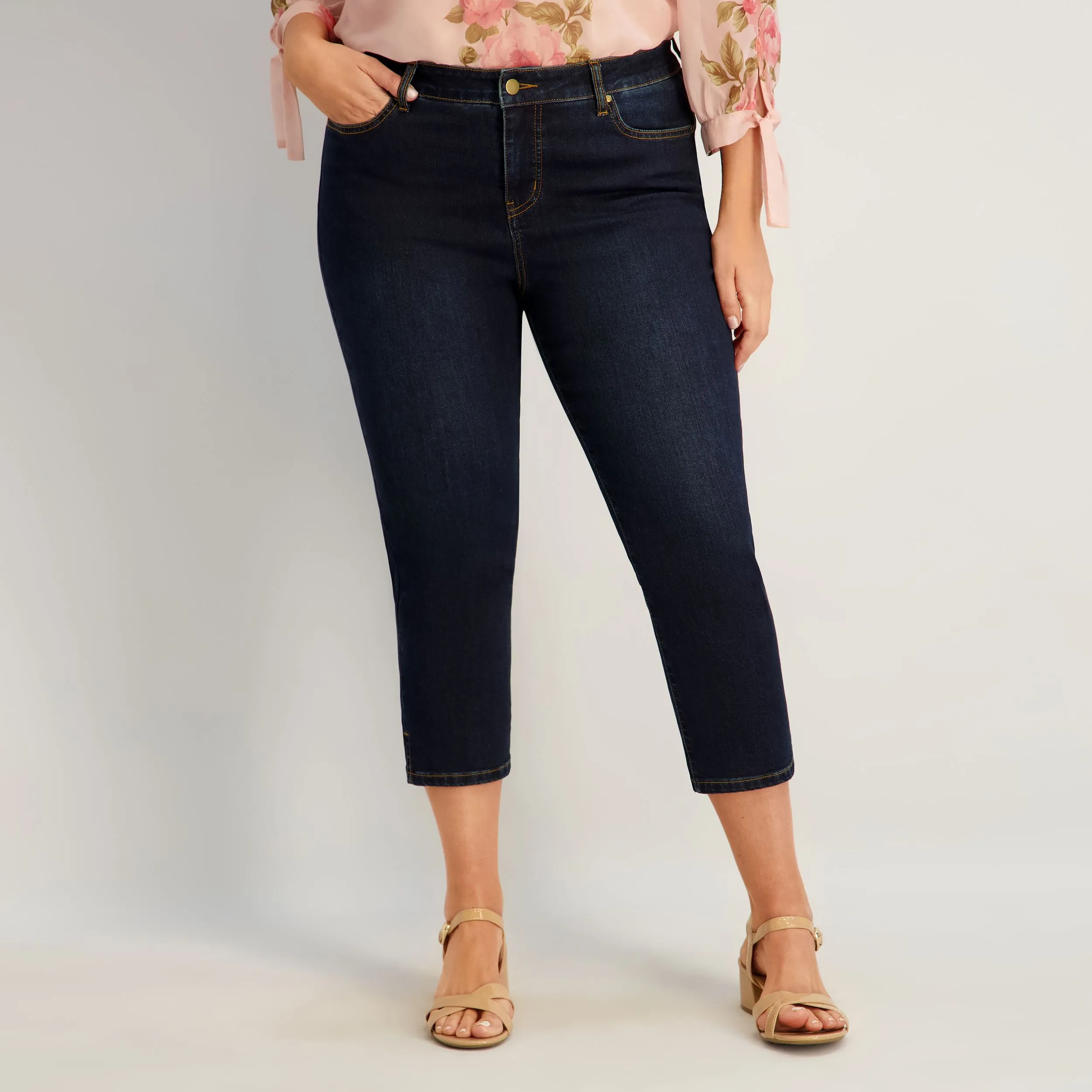 Westport Signature Side Slit Capri in Rinse - Plus sold by Dress Barn product image thumbnail 2