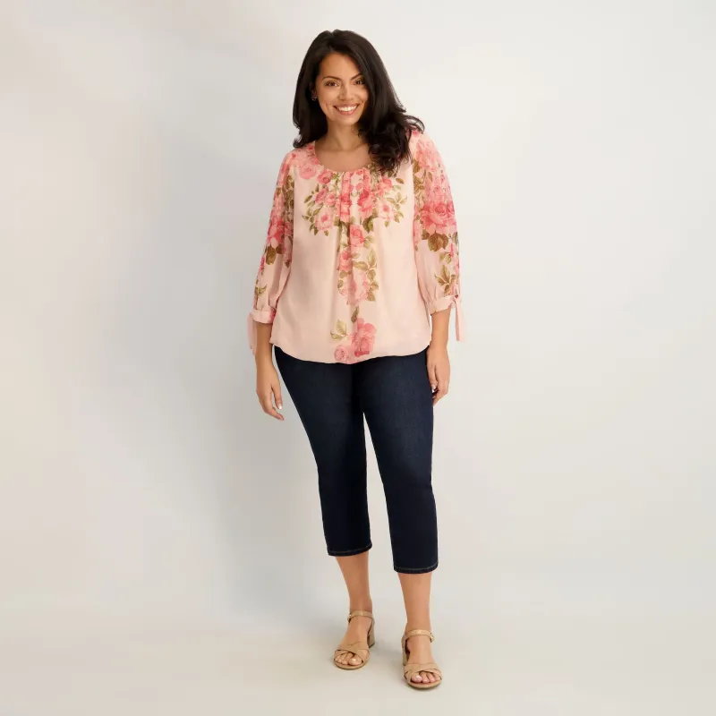 Westport Signature Side Slit Capri in Rinse - Plus made by Dress Barn