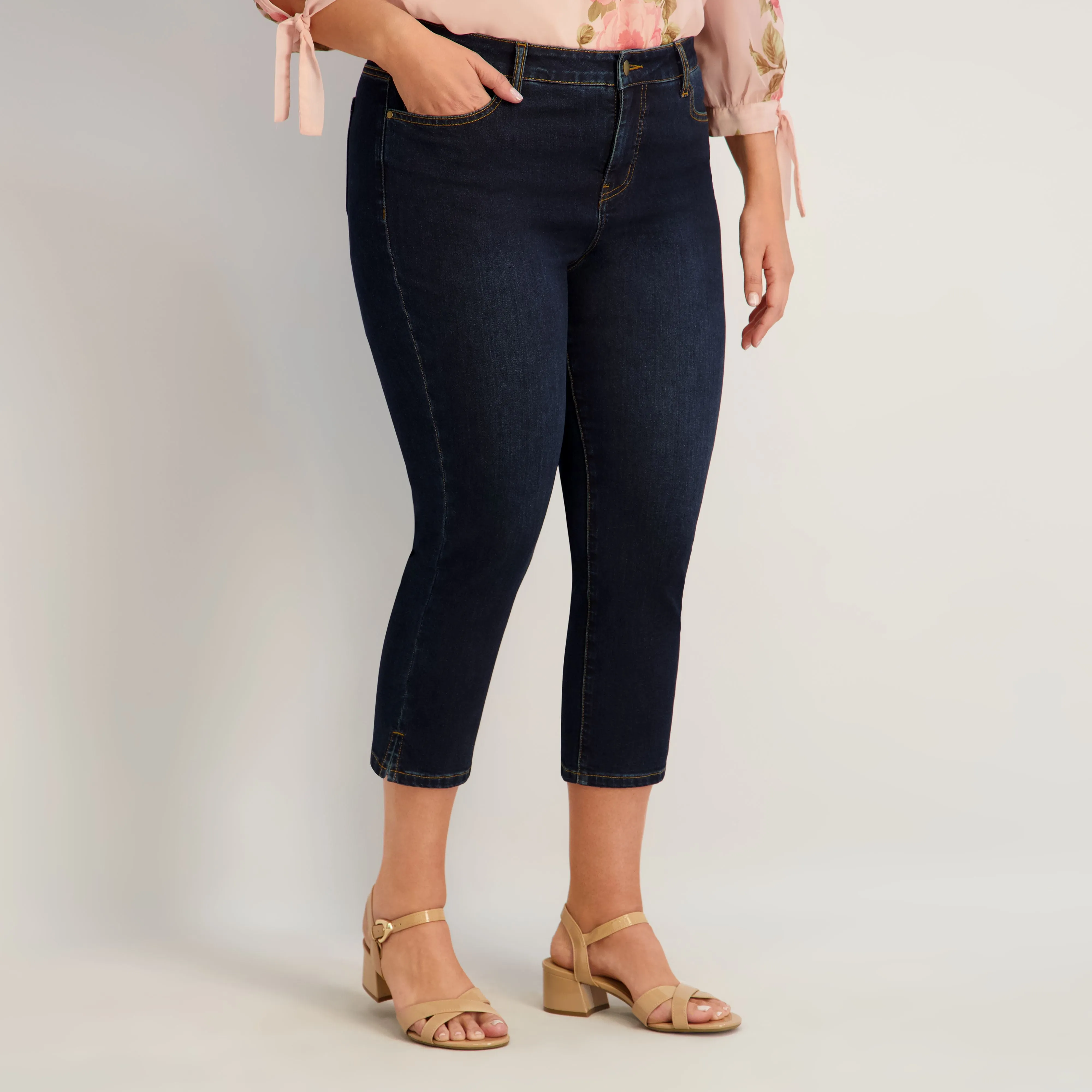Westport Signature Side Slit Capri in Rinse - Plus sold by Dress Barn product image thumbnail 3