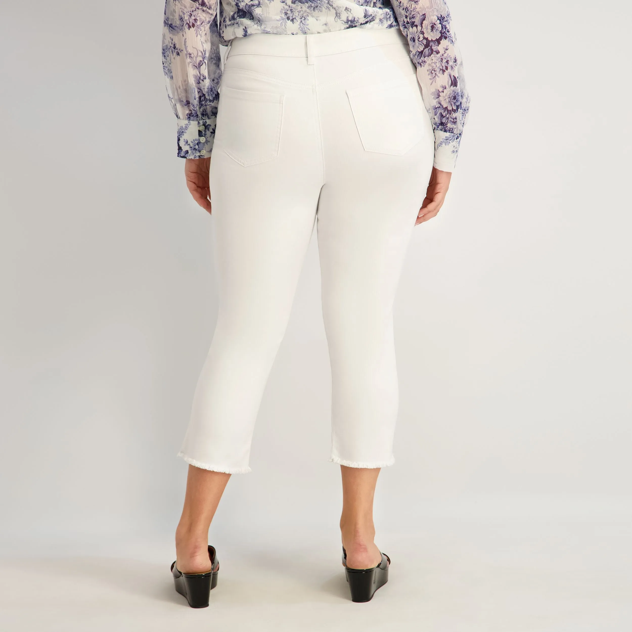 Westport Signature Fray Hem Capri in White - Plus sold by Dress Barn product image thumbnail 3