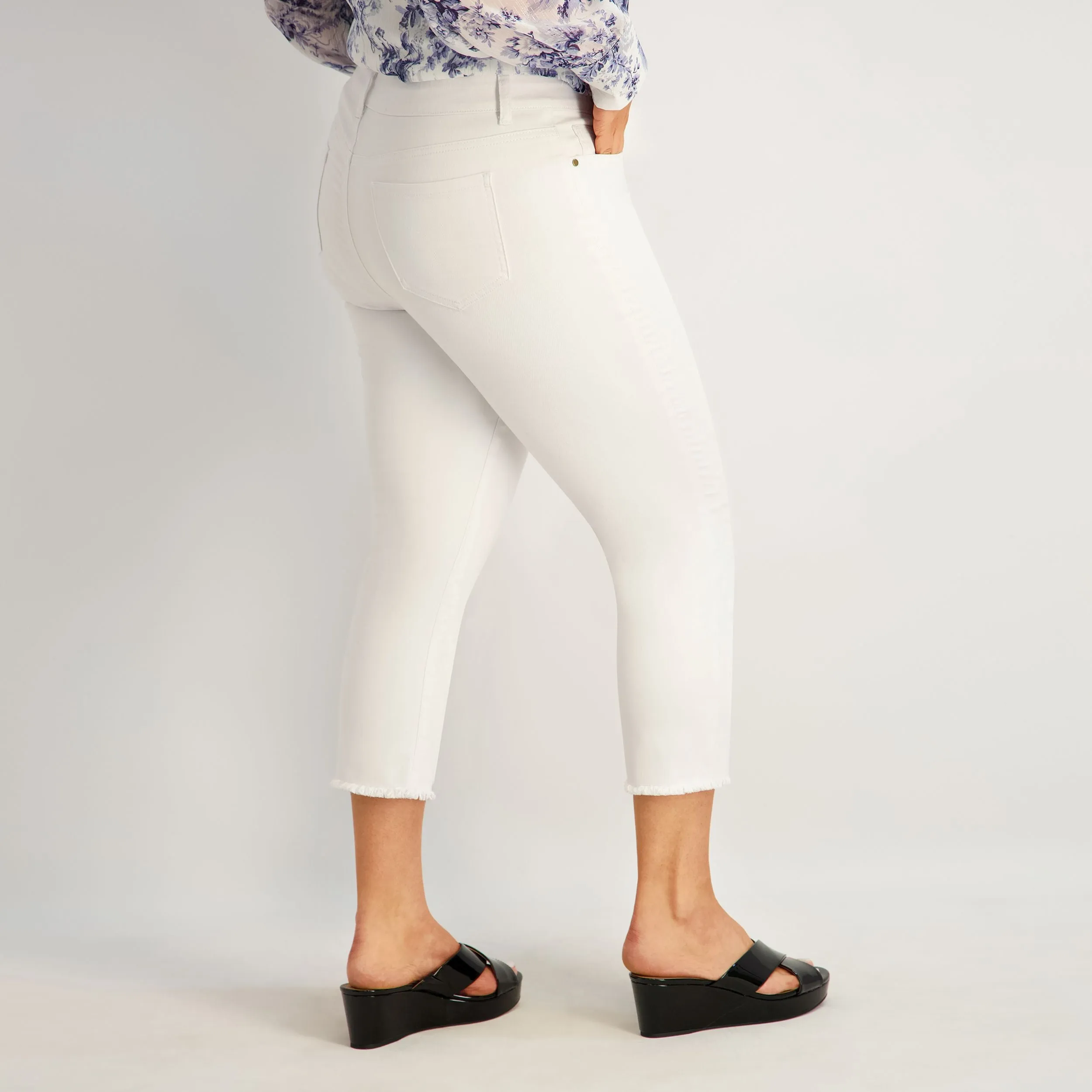 Westport Signature Fray Hem Capri in White - Plus sold by Dress Barn product image thumbnail 4