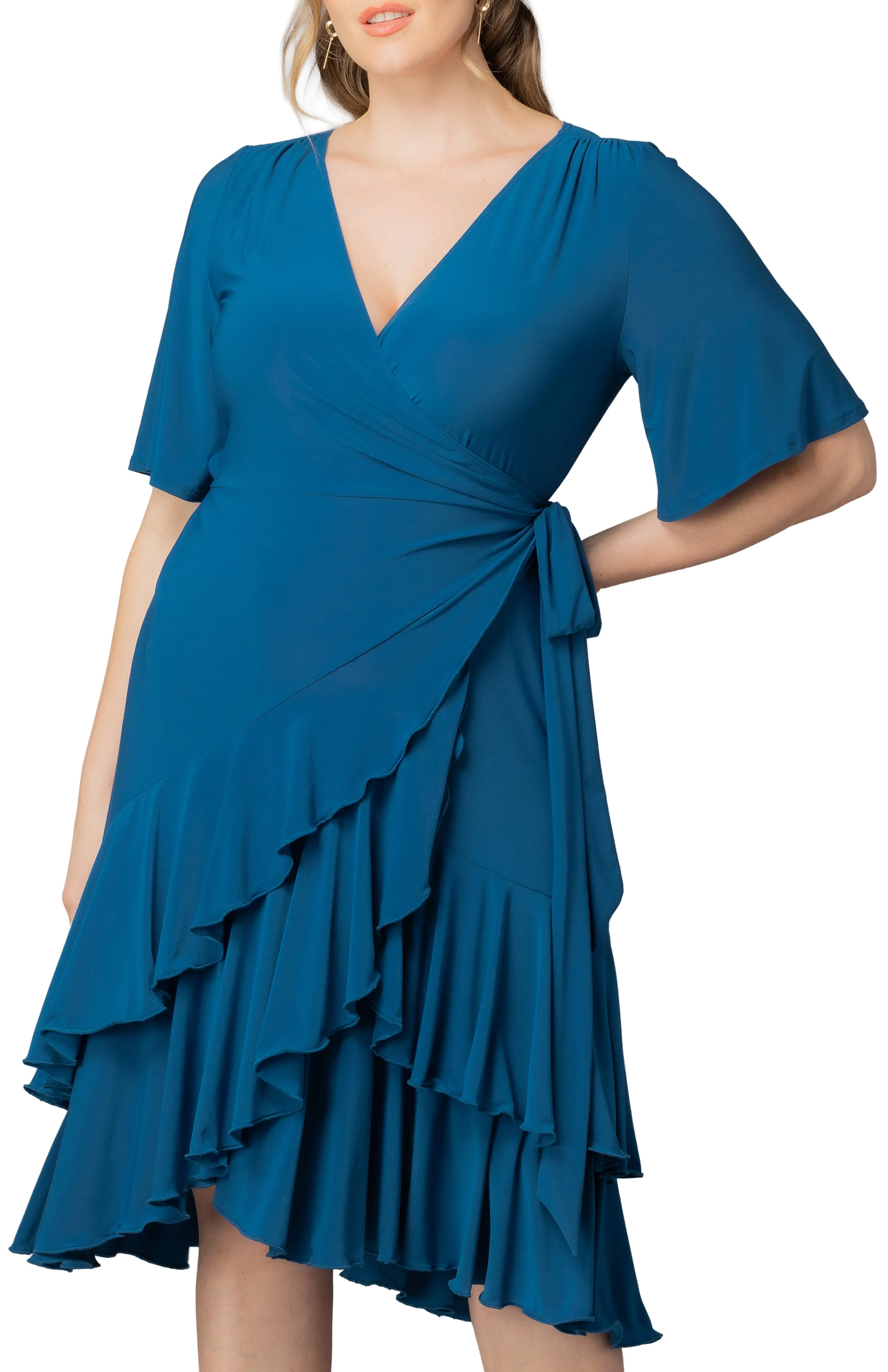 Miranda Wrap Dress - Aegean Blue - Plus sold by Dress Barn product image thumbnail 3