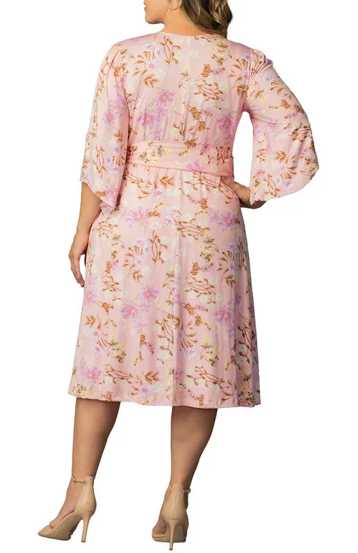 Gemini Wrap Dress - Lively Peach Florals - Plus sold by Dress Barn product image thumbnail 2