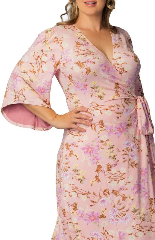 Gemini Wrap Dress - Lively Peach Florals - Plus sold by Dress Barn product image thumbnail 3