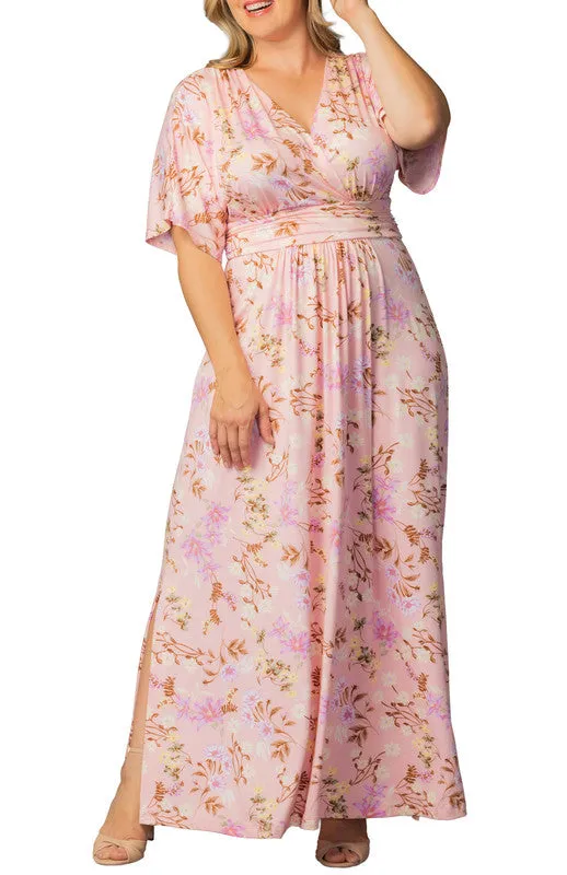 Vienna Maxi Dress - Lively Peach Florals - Plus sold by Dress Barn