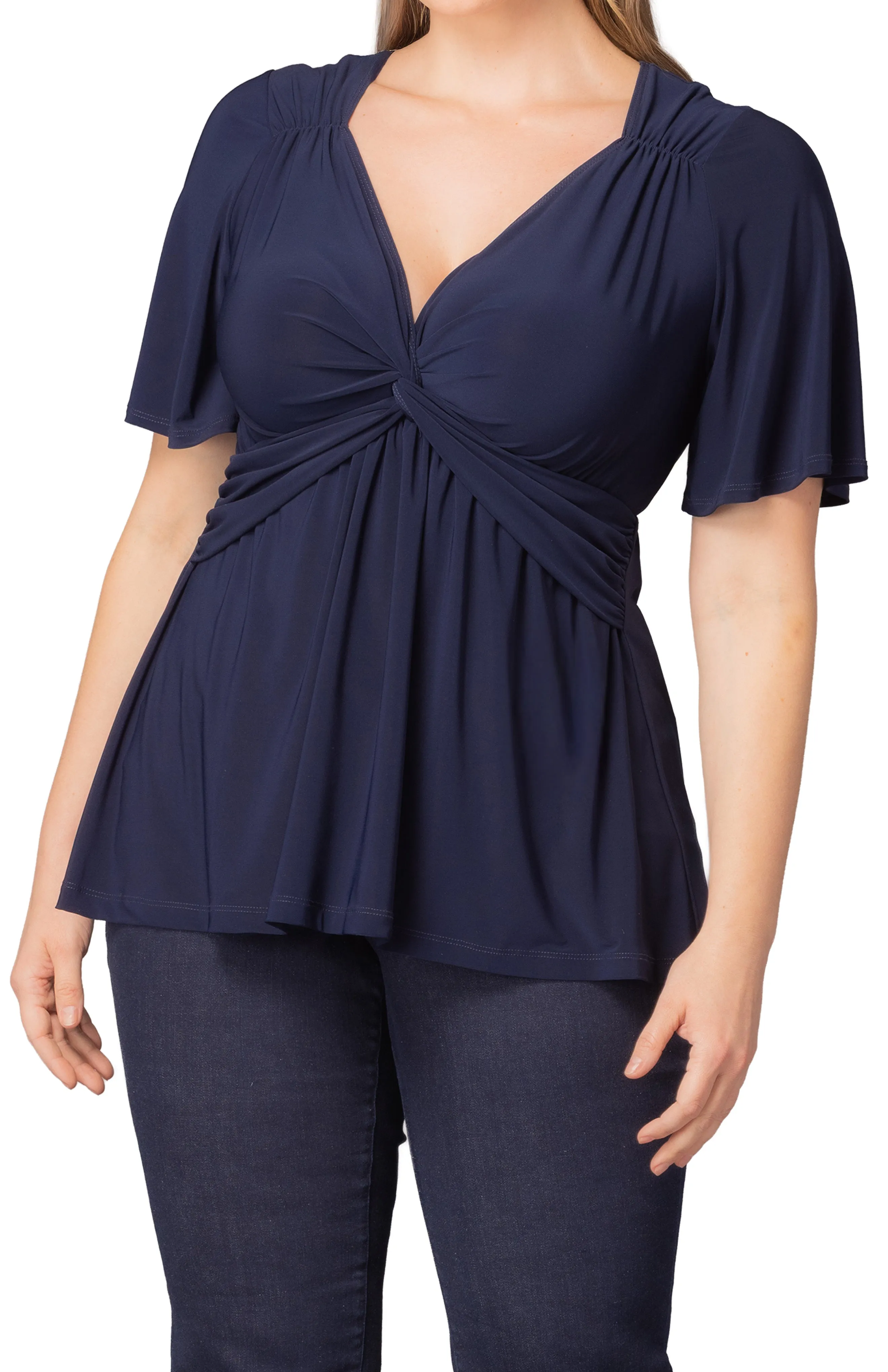Abby Twist Front Top - Nouveau Navy - Plus sold by Dress Barn product image thumbnail 3