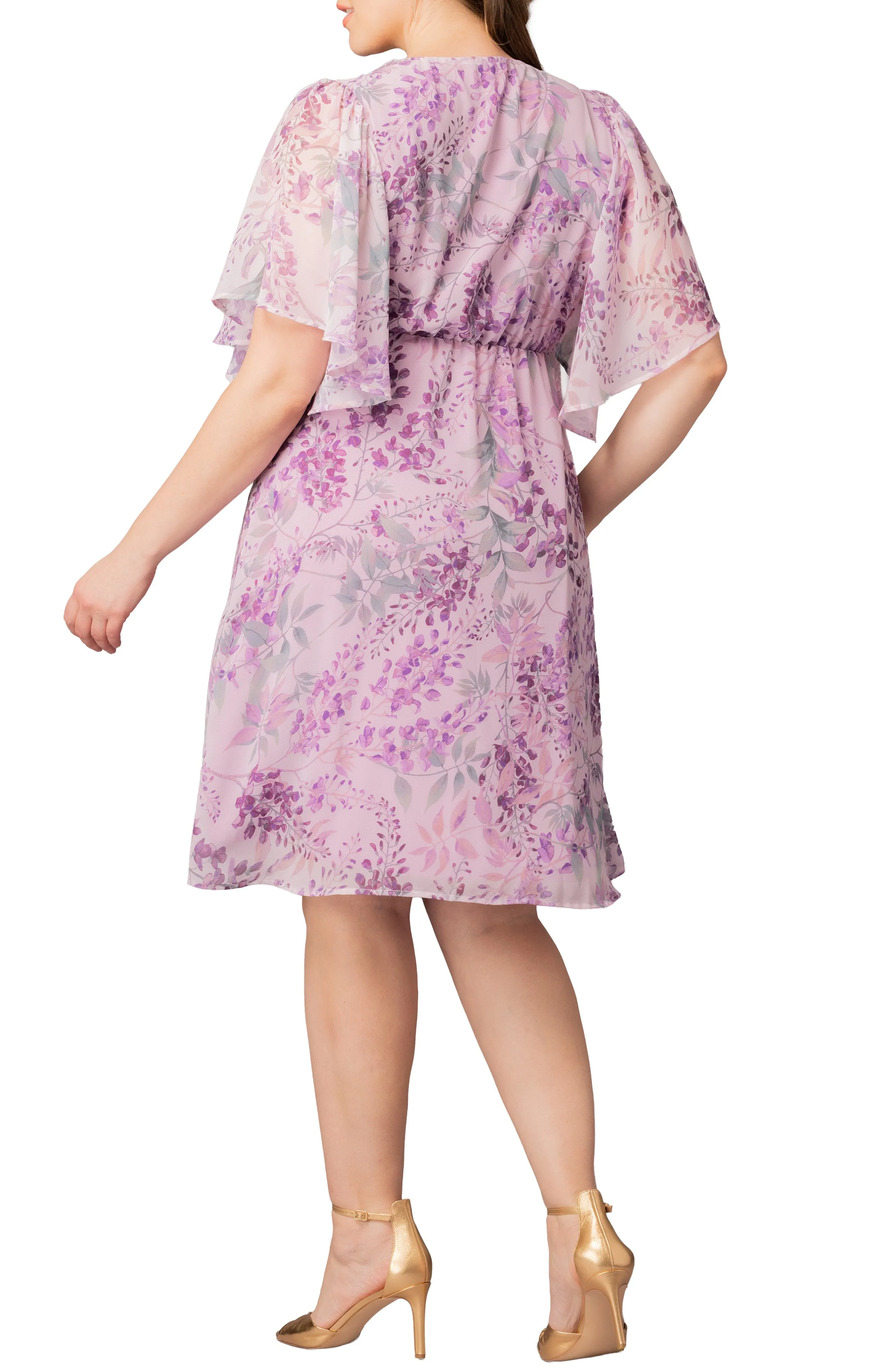 Florence Flutter Sleeve Dress - Wisteria Blooms - Plus sold by Dress Barn product image thumbnail 2