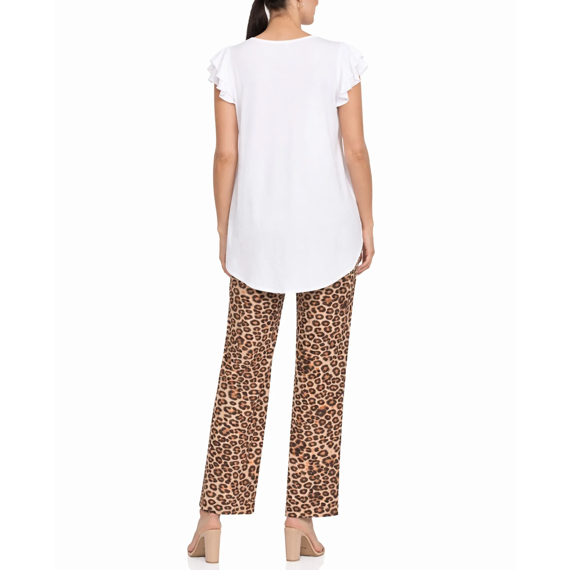 Women's Ruffle Sleeve Top and Animal Print Pant Set sold by Dress Barn product image thumbnail 3