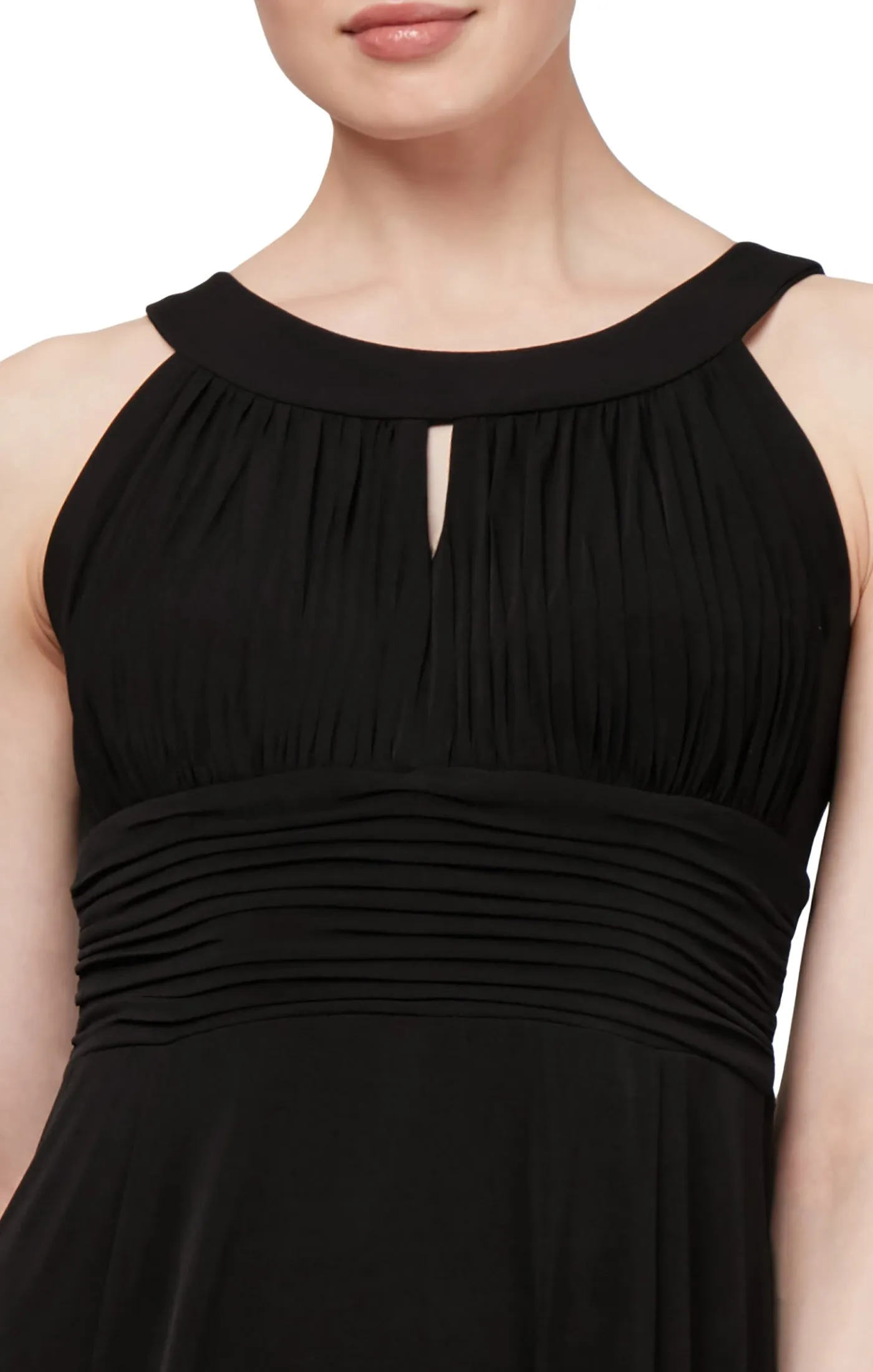 Keyhole Halter Style Gown with Ruched Waist - Black sold by Dress Barn product image thumbnail 3