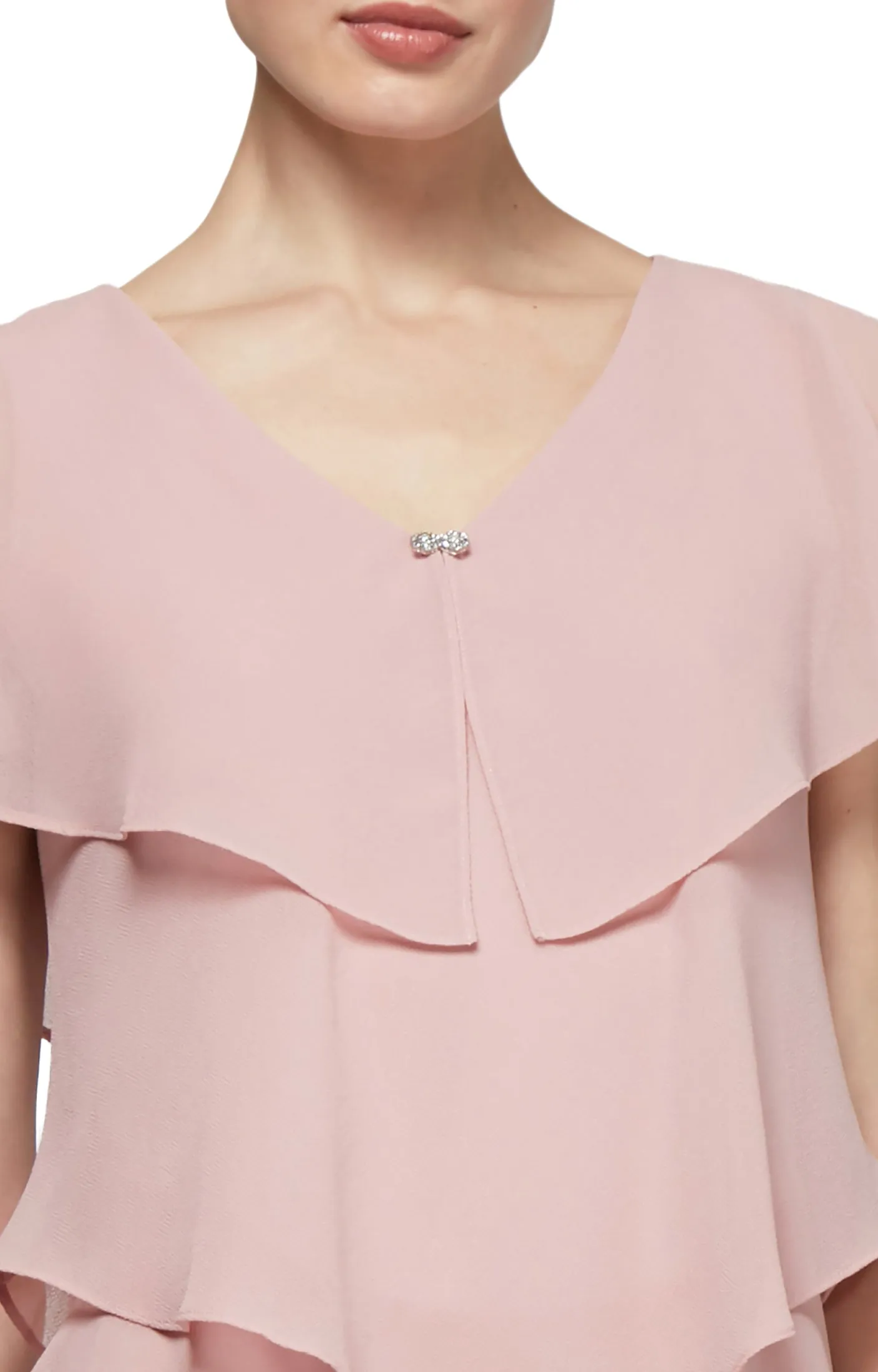 Georgette Tiered Cocktail Dress - Faded Rose sold by Dress Barn product image thumbnail 3