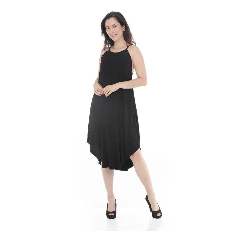 Women's Halter Neck Swing Midi Dress made by Dress Barn
