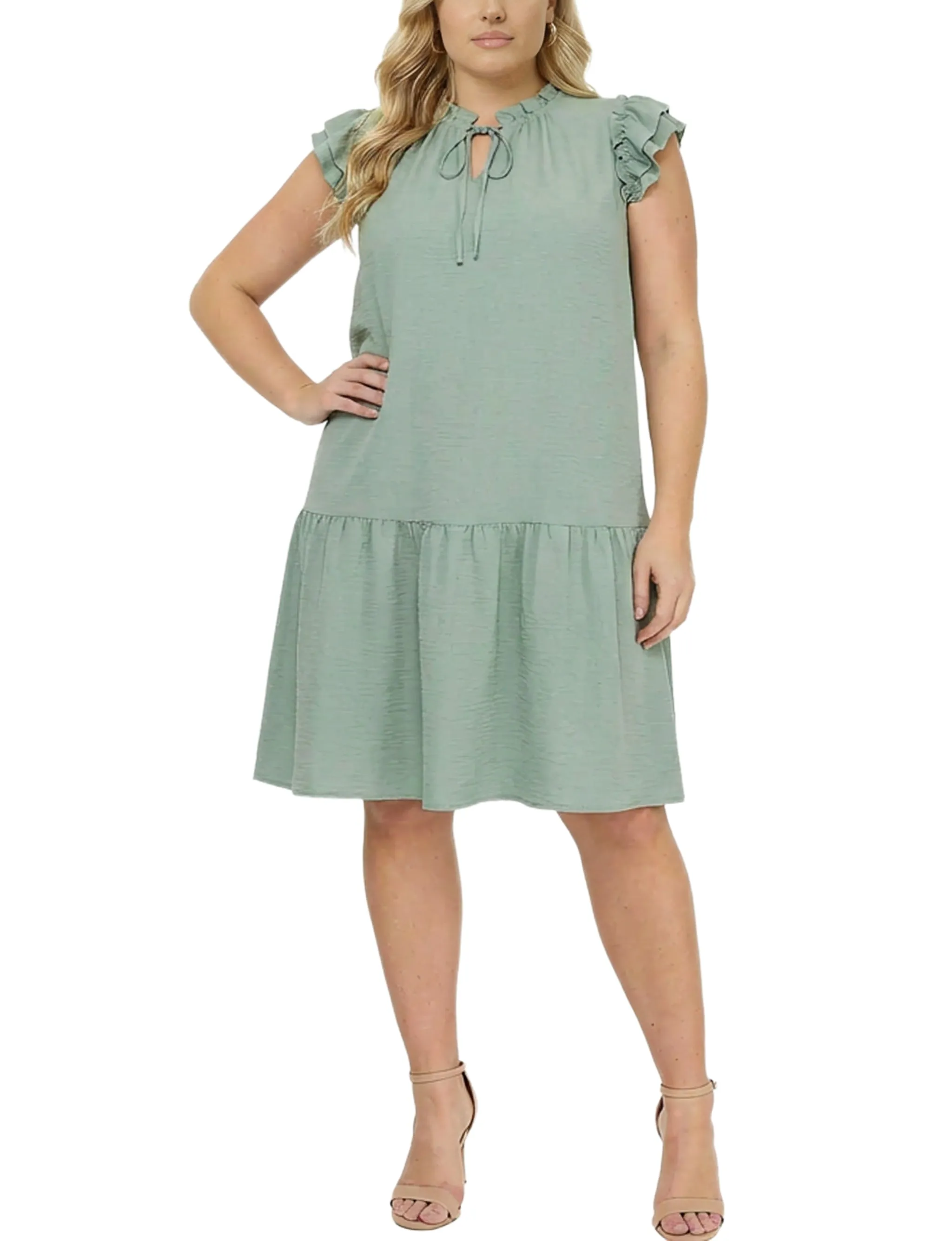 NY Collection Plus Size Flutter Sleeve Flounced Dress sold by Dress Barn product image thumbnail 5