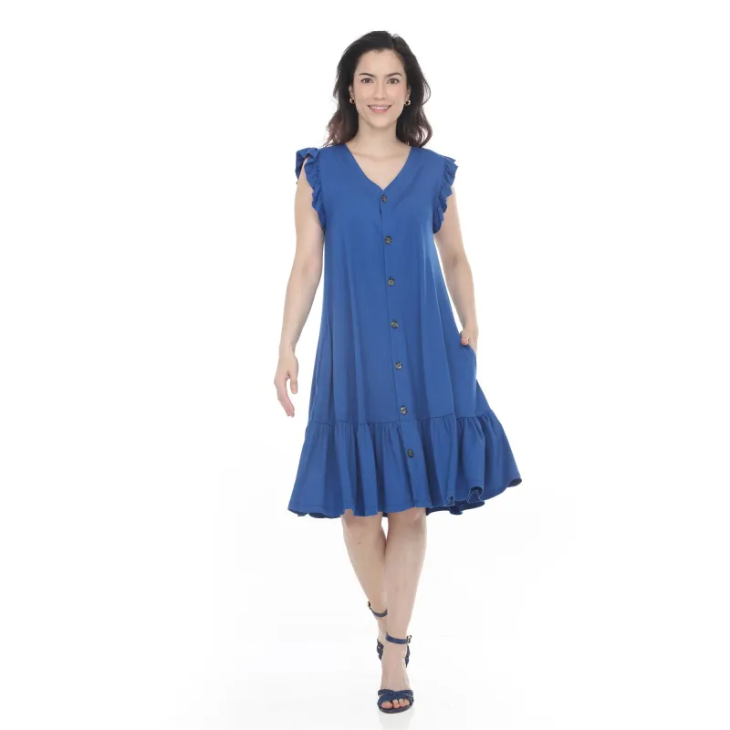 Women's Button Front Tiered Swing Dress made by Dress Barn