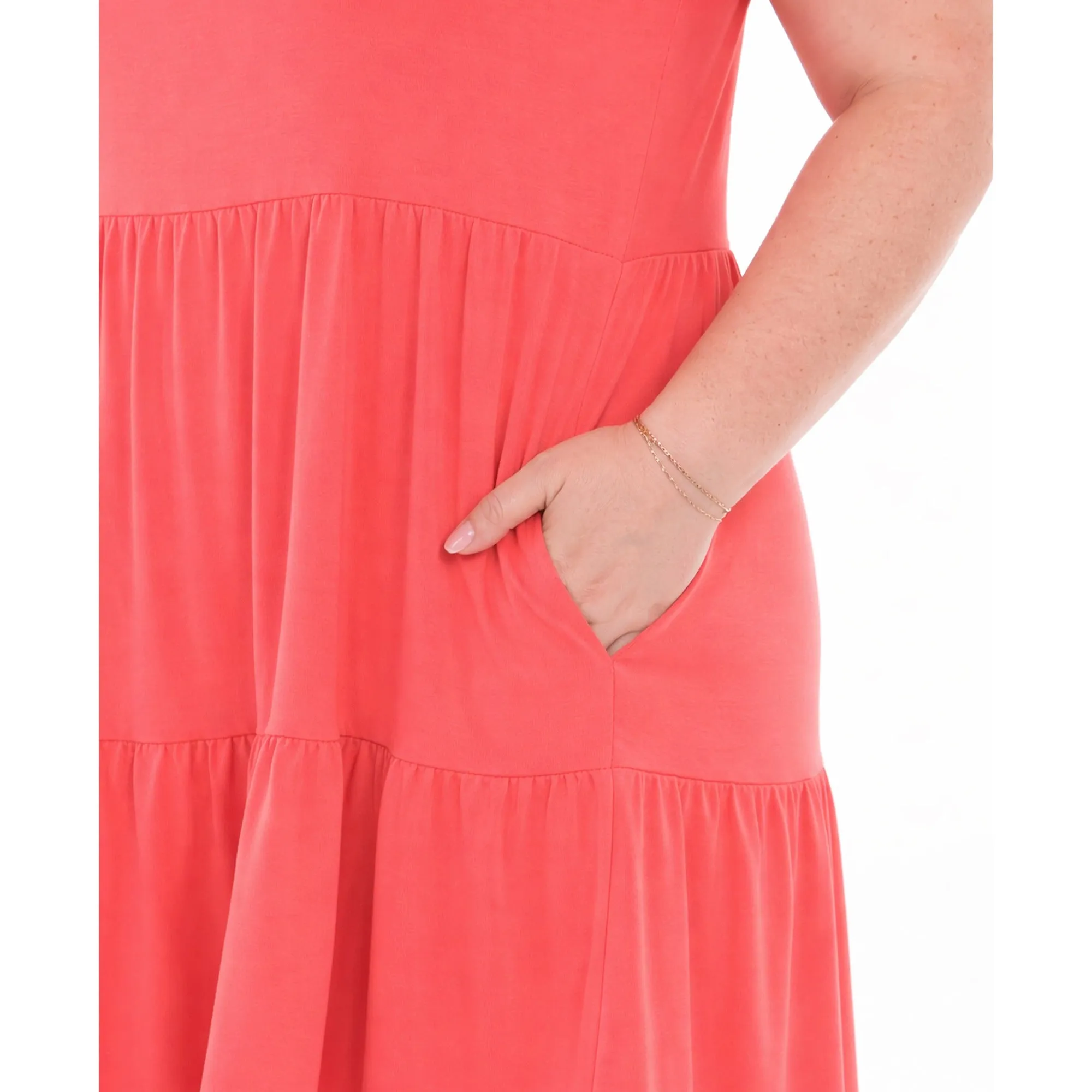 Plus Size Flutter Sleeve Ruffle Tiered Dress sold by Dress Barn product image thumbnail 4