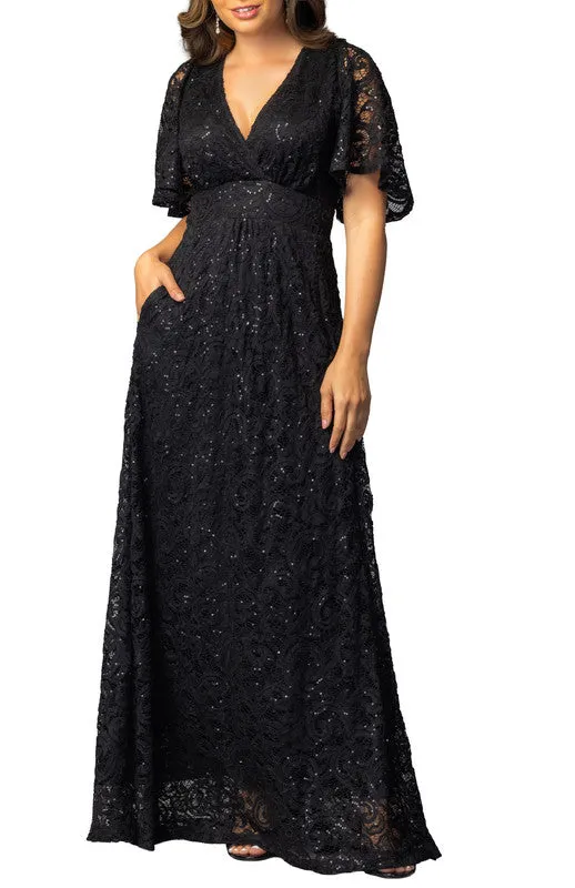 Luminous Sequin Lace Evening Gown sold by Dress Barn product image thumbnail 4