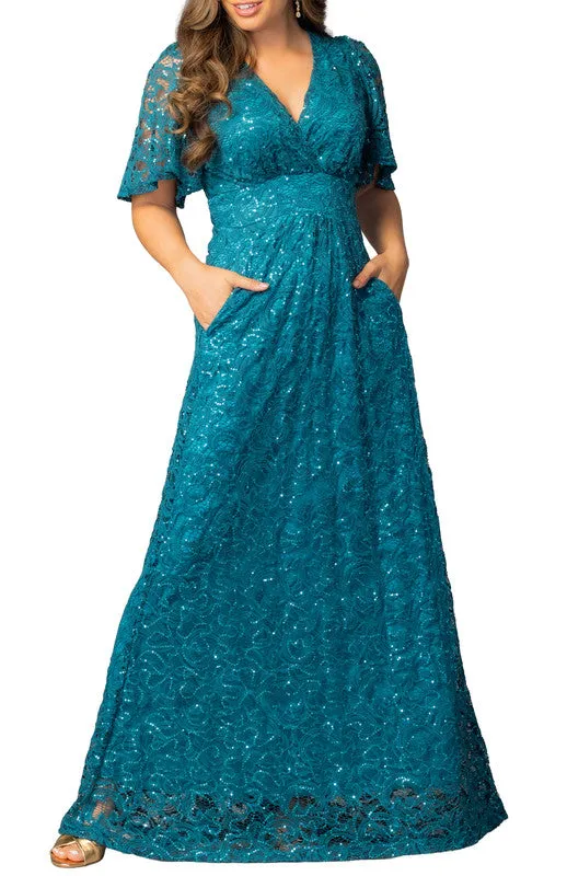 Luminous Sequin Lace Evening Gown made by Dress Barn