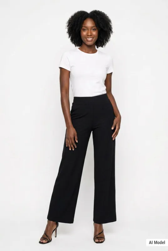 Pull On Palazzo Pants - Black made by Dress Barn