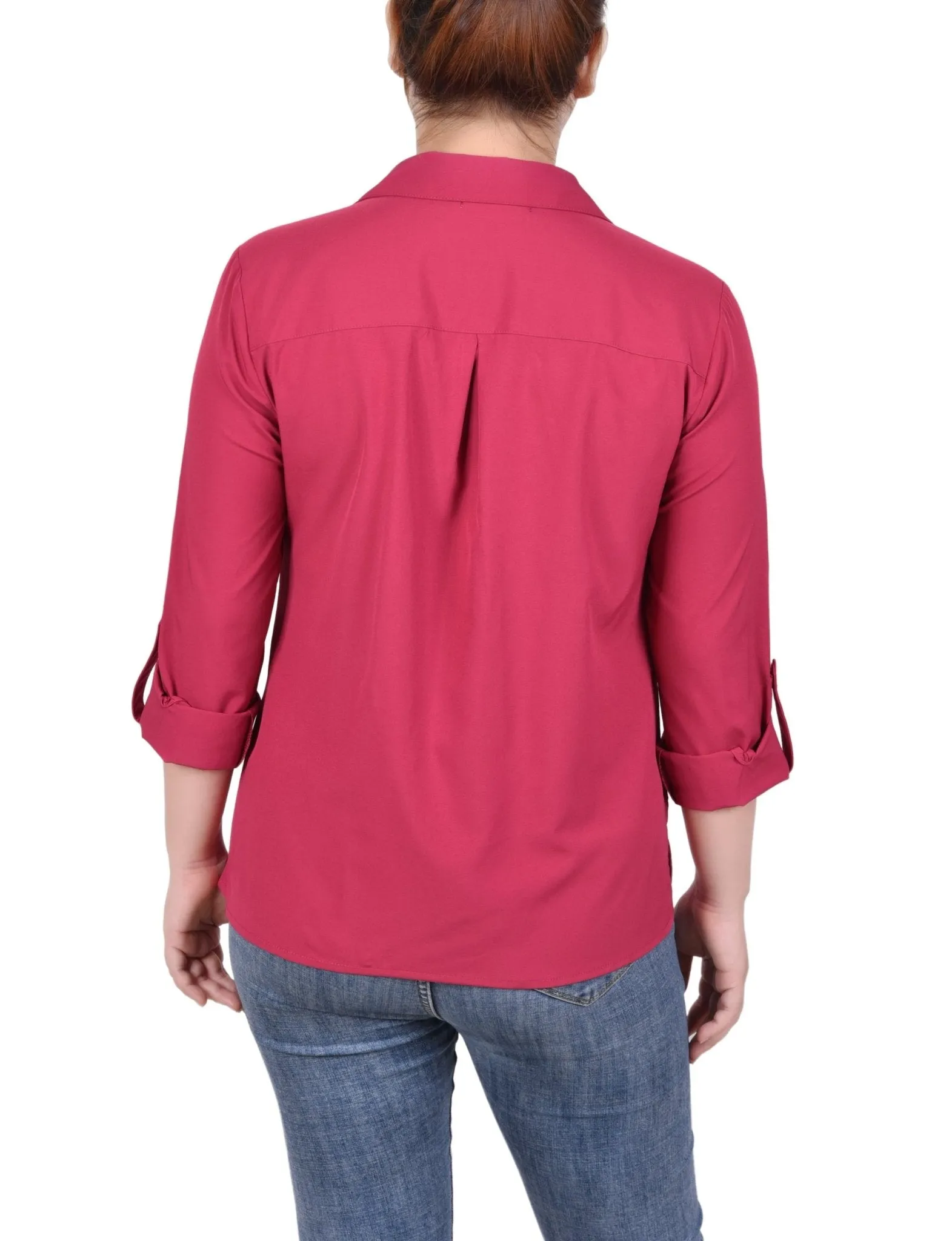 3/4 Roll Tab Blouse With Pockets - Petite sold by Dress Barn product image thumbnail 3