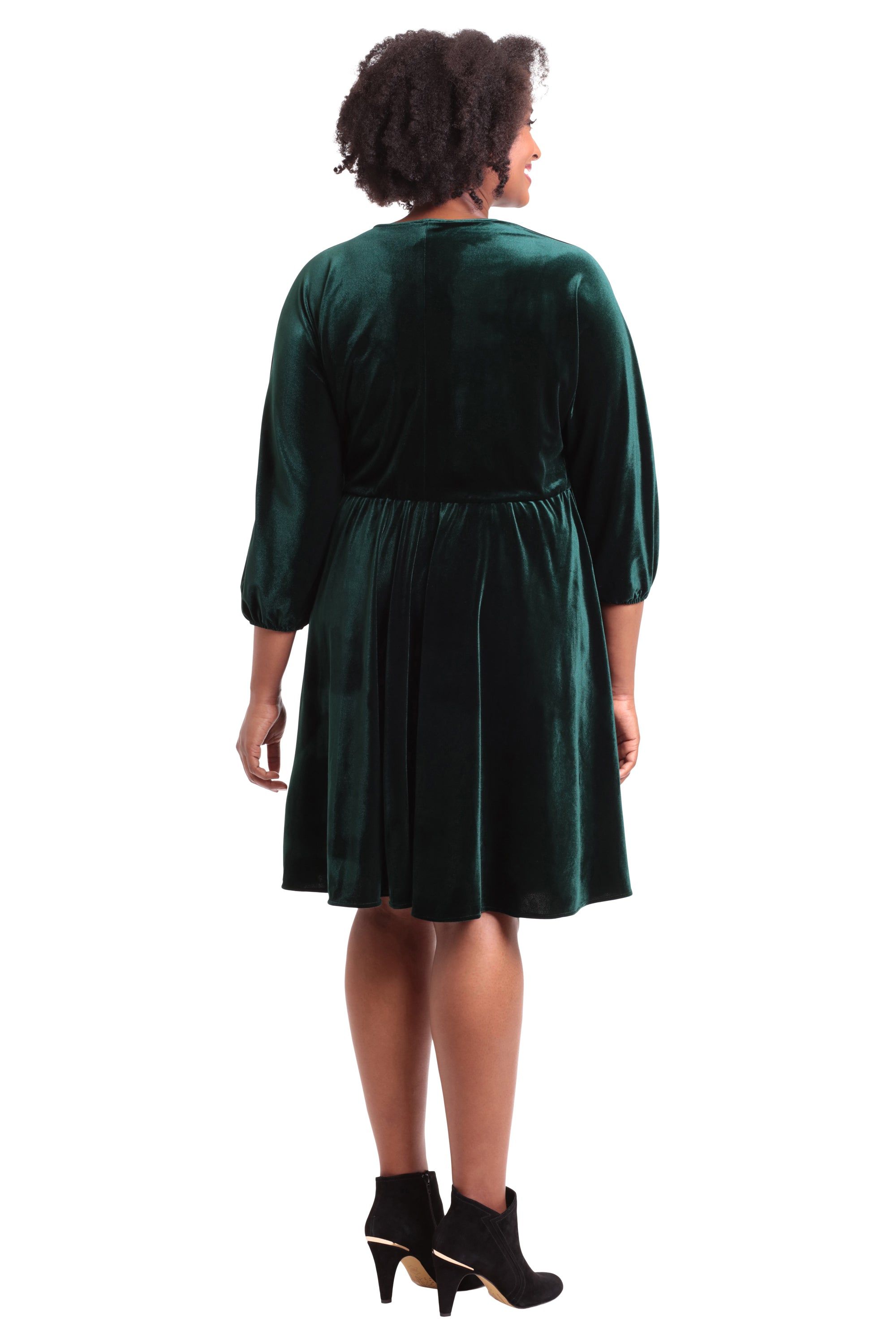 Dolman V-Neck Velvet Mini Dress - Plus sold by Dress Barn product image thumbnail 4