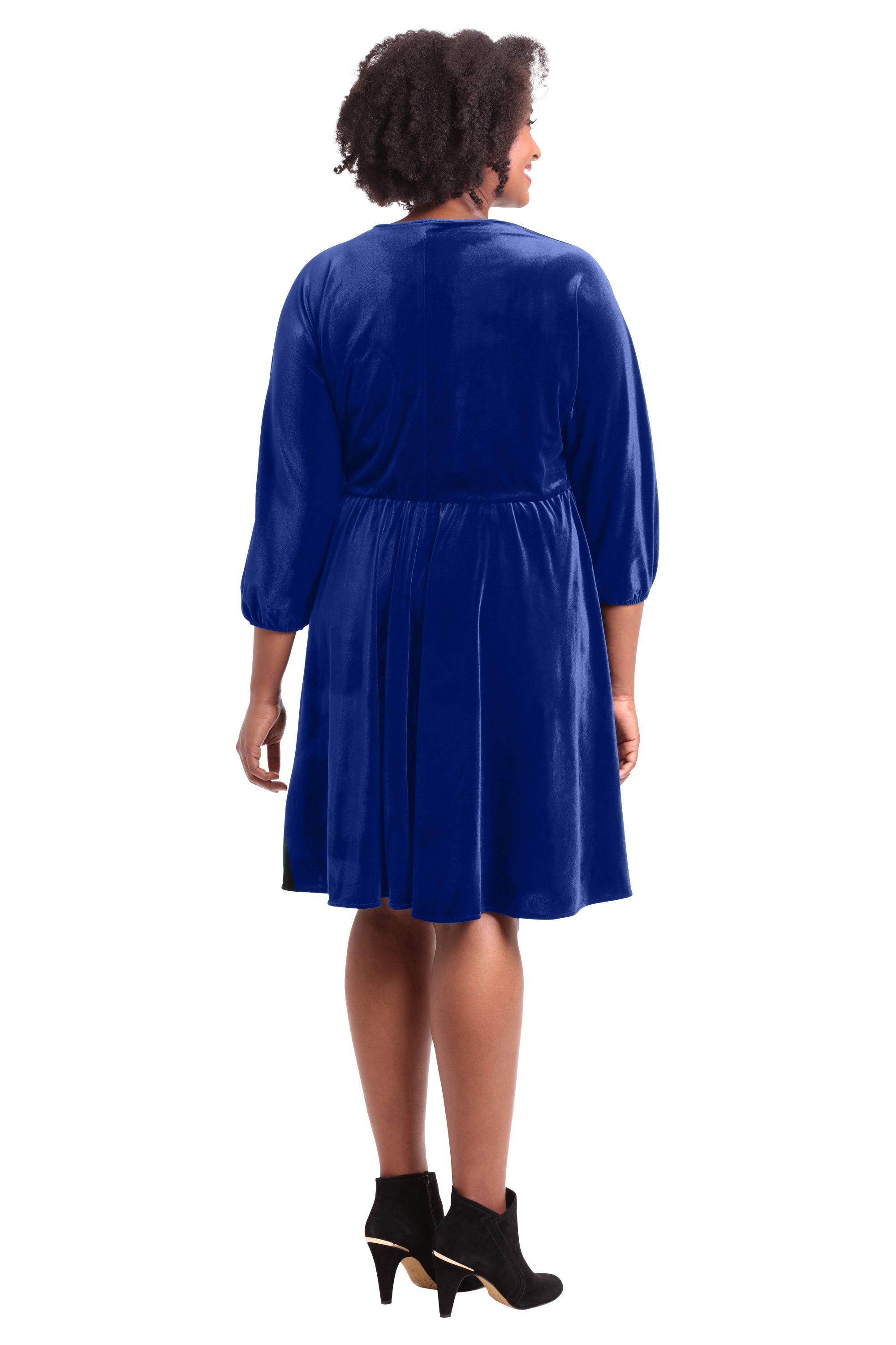 Dolman V-Neck Velvet Mini Dress - Plus sold by Dress Barn product image thumbnail 2