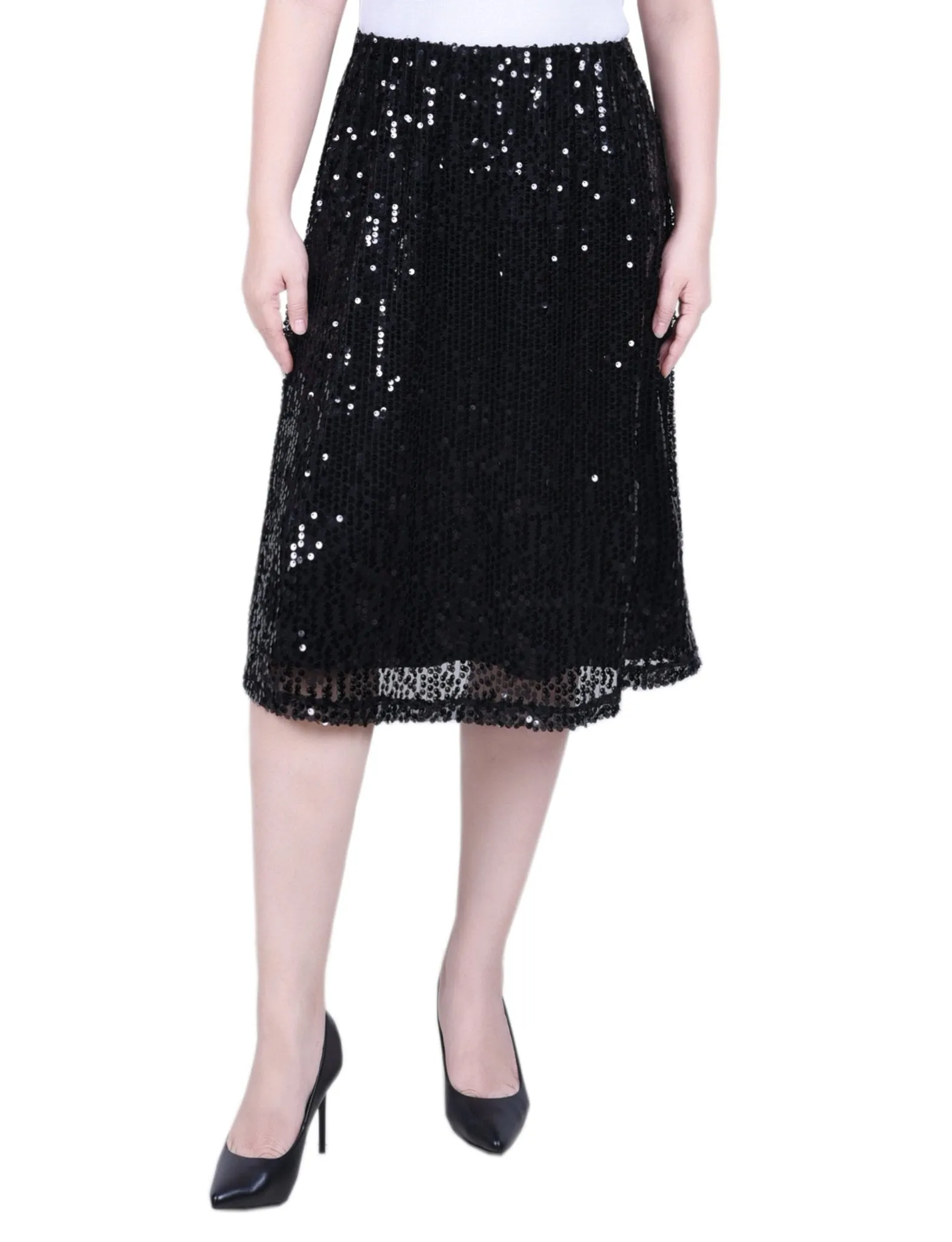 Knee Length Sequined Skirt - Petite sold by Dress Barn