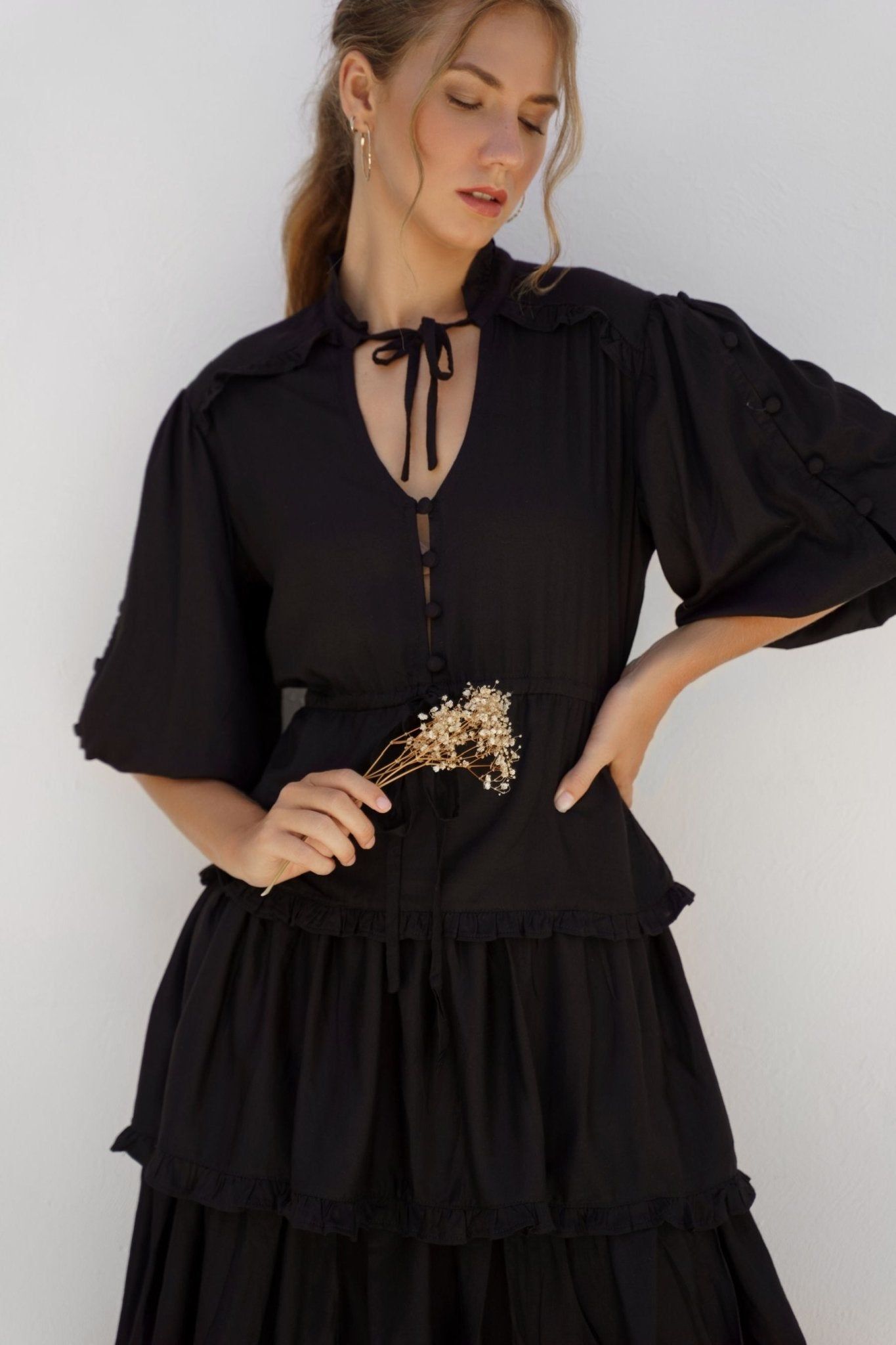 Wild West Ruffle Midi Dress sold by Dress Barn product image thumbnail 3