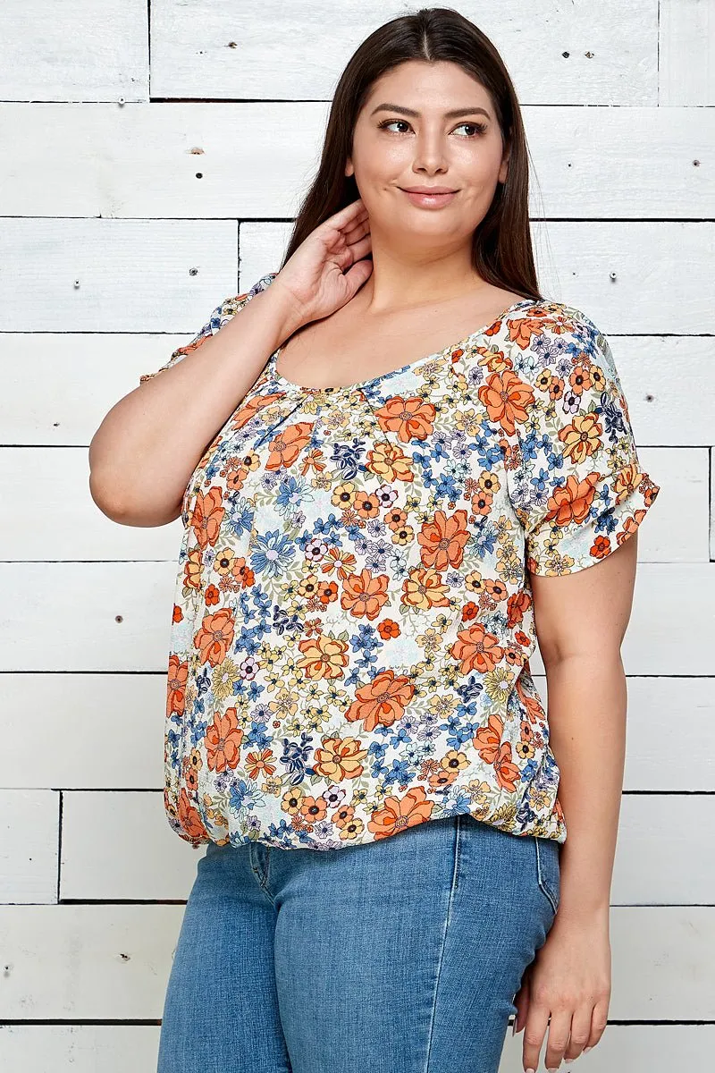 Sara Michelle Short Sleeve Front Bubble Hem Blouse - Plus sold by Dress Barn product image thumbnail 4