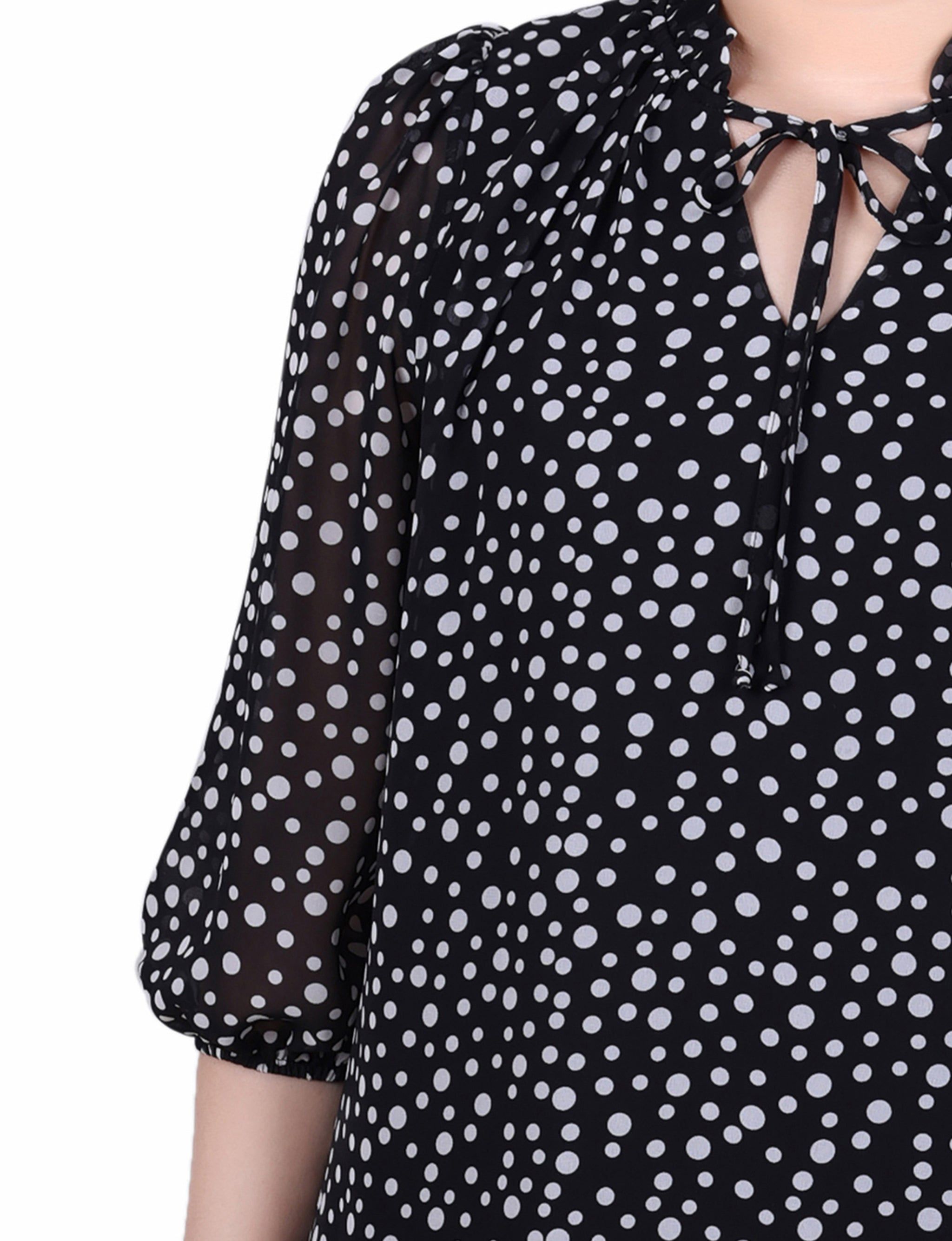 NY Collection3/4 Sleeve Chiffon Blouse - Petite sold by Dress Barn product image thumbnail 3