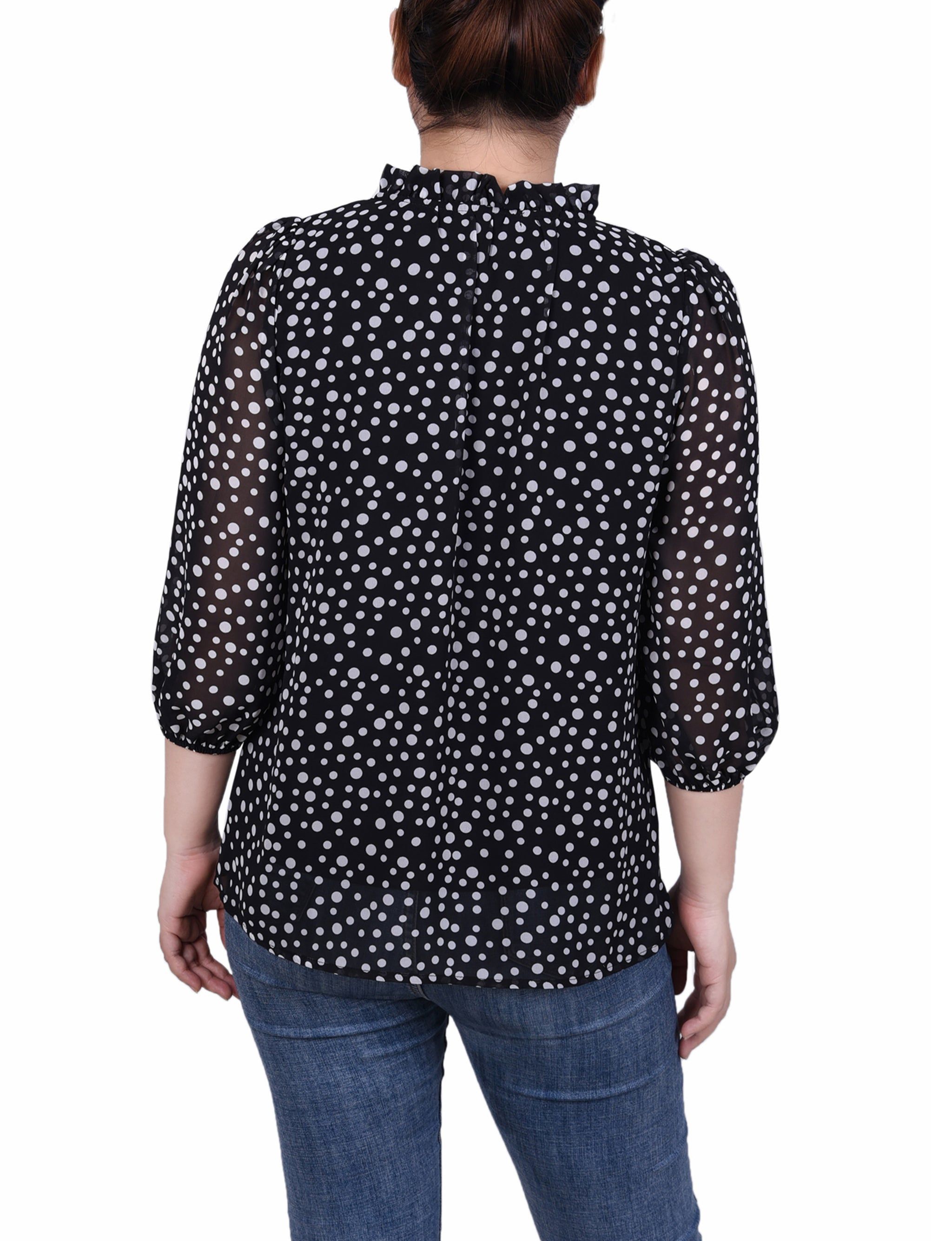 NY Collection3/4 Sleeve Chiffon Blouse - Petite sold by Dress Barn product image thumbnail 4