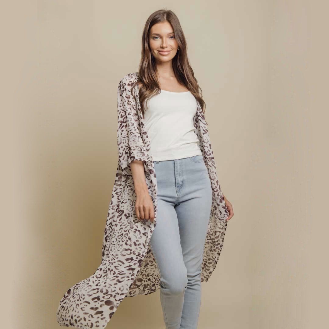 Cheetah Kimono sold by Dress Barn product image thumbnail 2