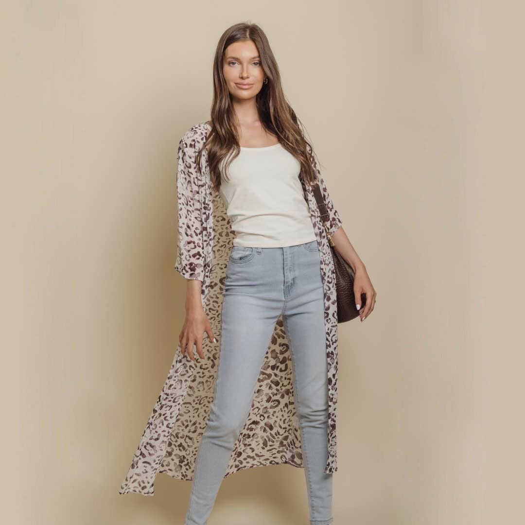 Cheetah Kimono sold by Dress Barn product image thumbnail 3