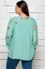 Figueroa & Flower 3/4 Sleeve Embroidered Top - Plus sold by Dress Barn