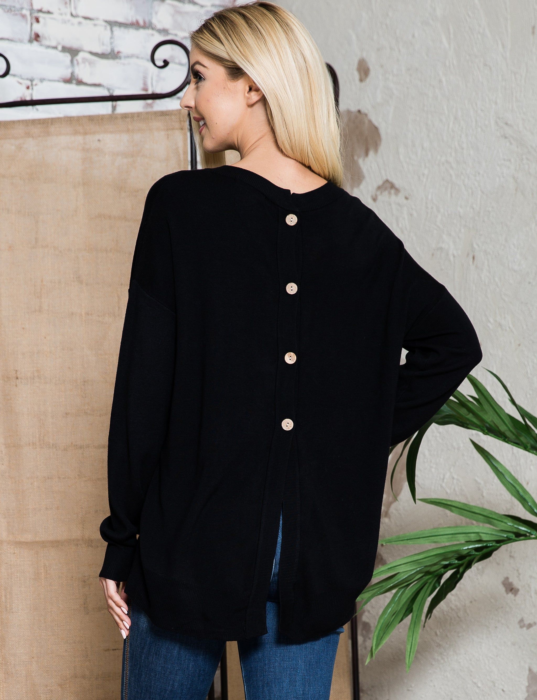 Back Button Sweater Top sold by Dress Barn