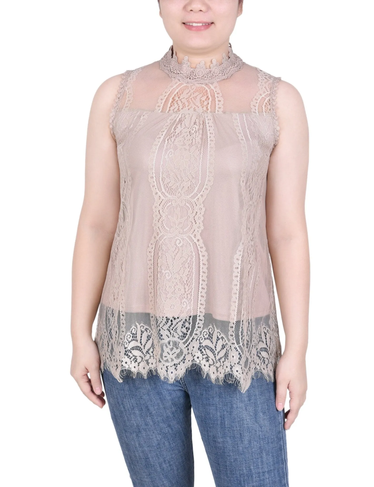Sleeveless Mock Neck Lace Top - Petite sold by Dress Barn product image thumbnail 5