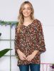 Floral Ruffle Sleeve Blouse Top - Plus sold by Dress Barn