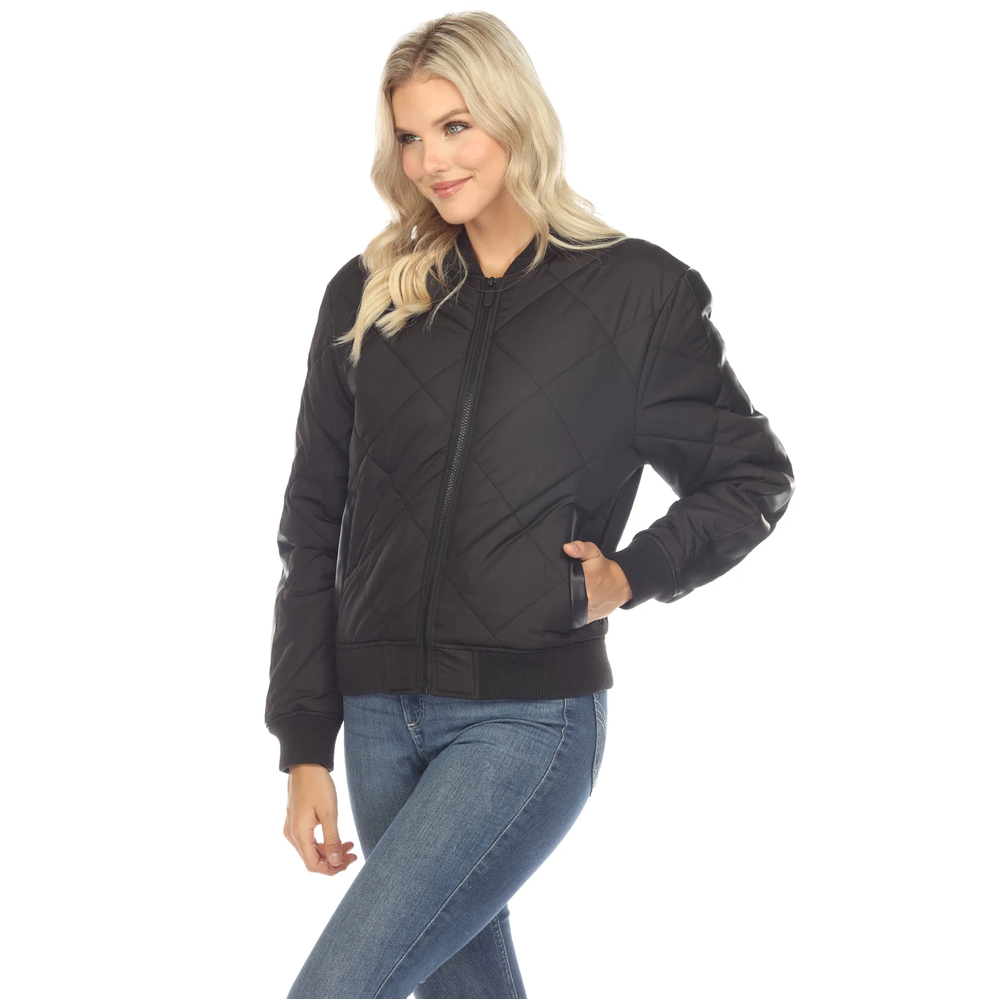 Lightweight Diamond Quilted Puffer Bomber Jacket sold by Dress Barn product image thumbnail 2