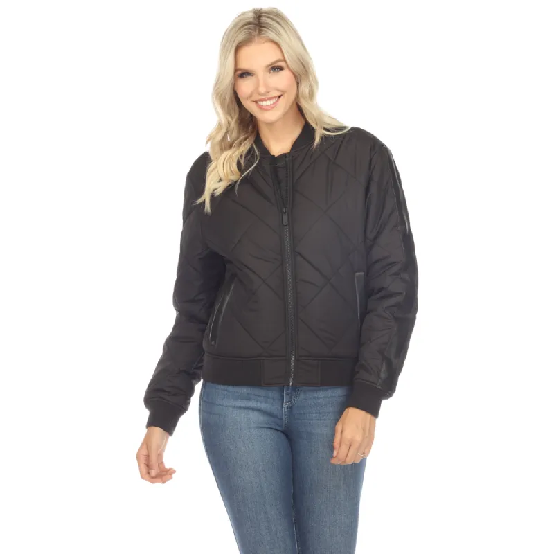 Lightweight Diamond Quilted Puffer Bomber Jacket sold by Dress Barn