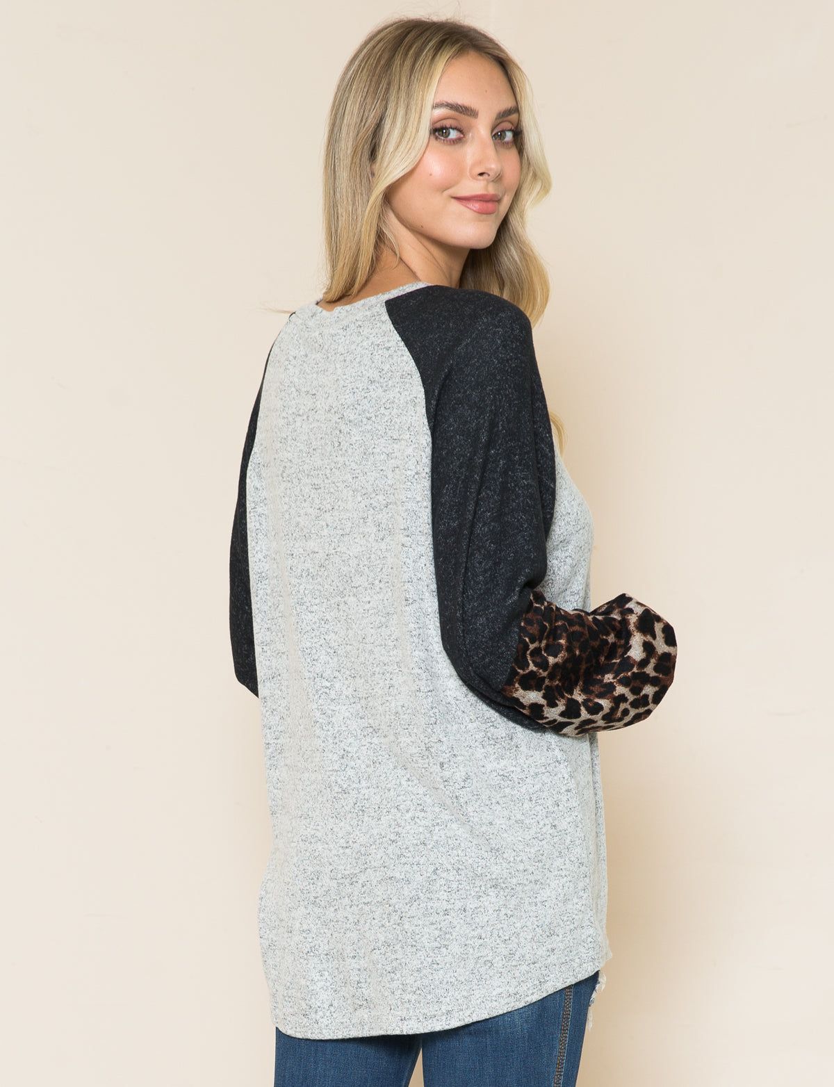 Leopard Puff Long Sleeve Knit Top sold by Dress Barn product image thumbnail 3