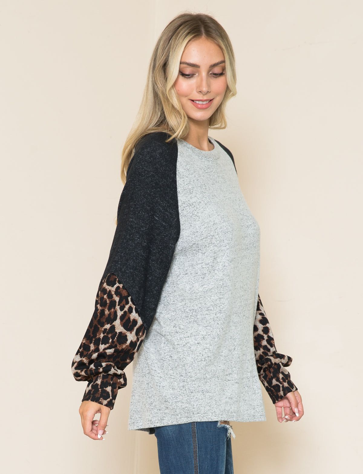 Leopard Puff Long Sleeve Knit Top sold by Dress Barn product image thumbnail 2