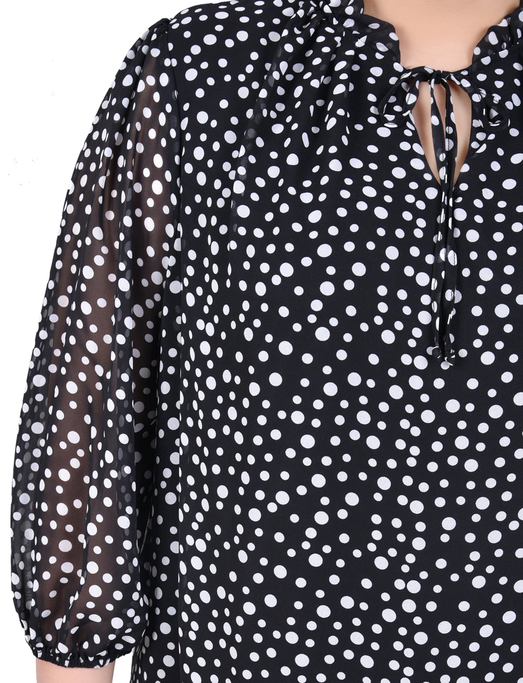 NY Collection 3/4 Sleeve Chiffon Blouse - Plus sold by Dress Barn product image thumbnail 3
