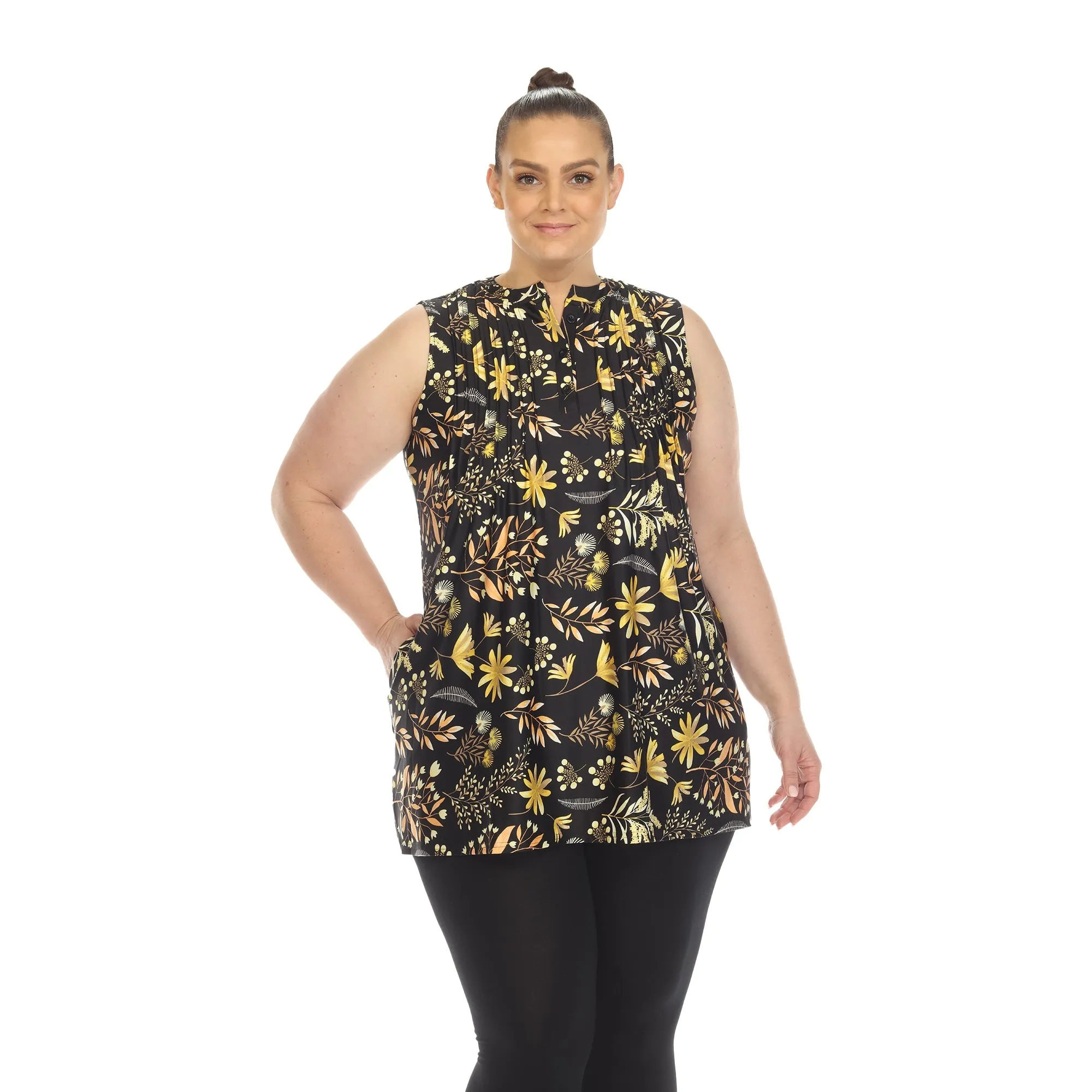Floral Sleeveless Tunic Top - Plus sold by Dress Barn product image thumbnail 4
