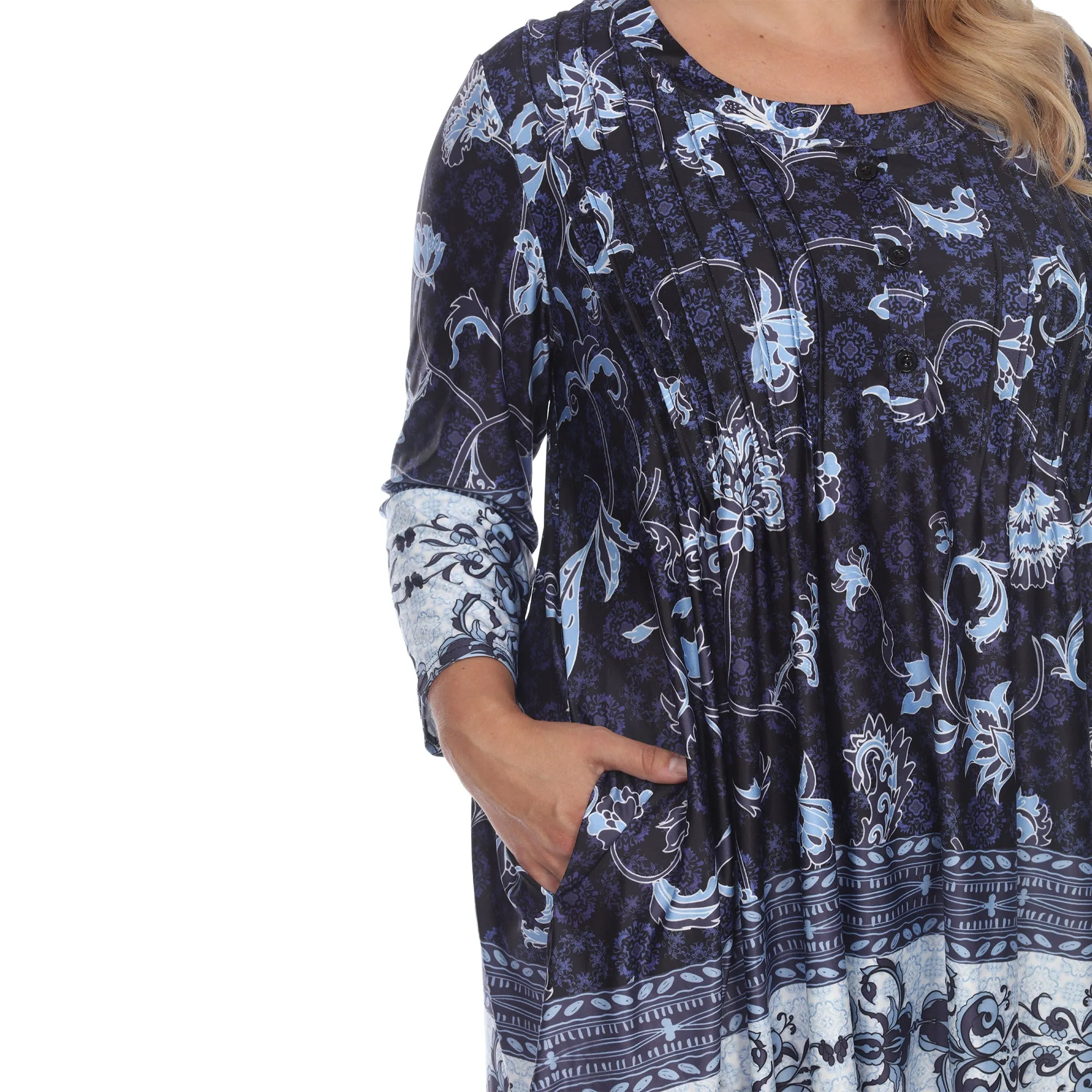 Victorian Print Tunic Top with Pockets - Plus sold by Dress Barn product image thumbnail 5