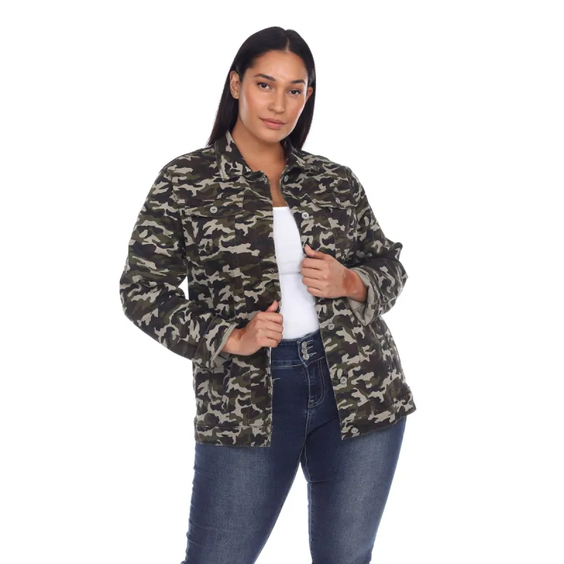Camo Denim Jacket - Plus sold by Dress Barn