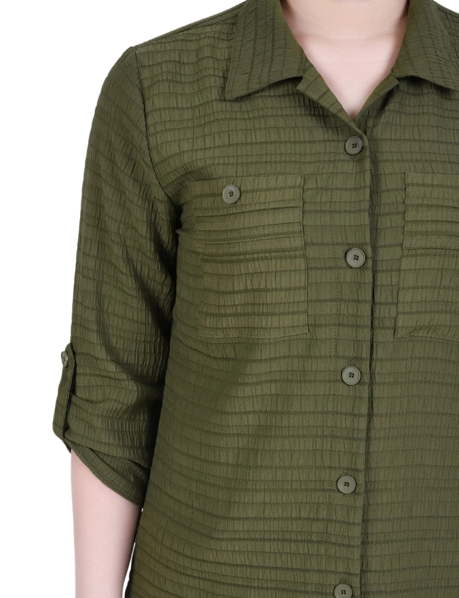 3/4 Sleeve Woven Jacquard Blouse - Petite sold by Dress Barn product image thumbnail 3