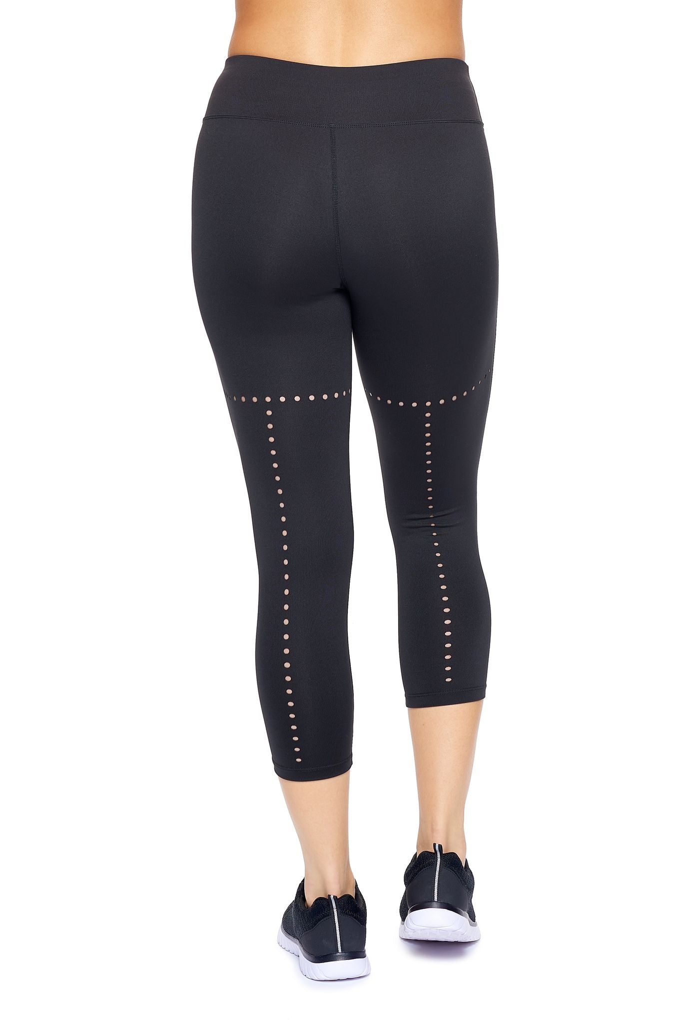 Airstretch Mid-Rise Faux Seam Laser Cut Capri Leggings - Plus sold by Dress Barn product image thumbnail 3