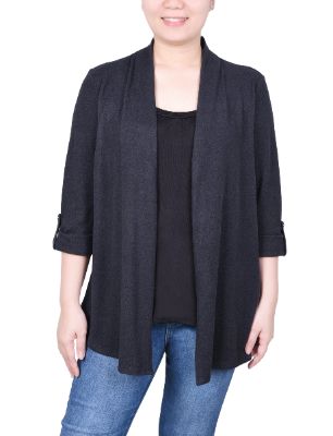 NY Collection3/4 Sleeve Two In One Top - Petite sold by Dress Barn