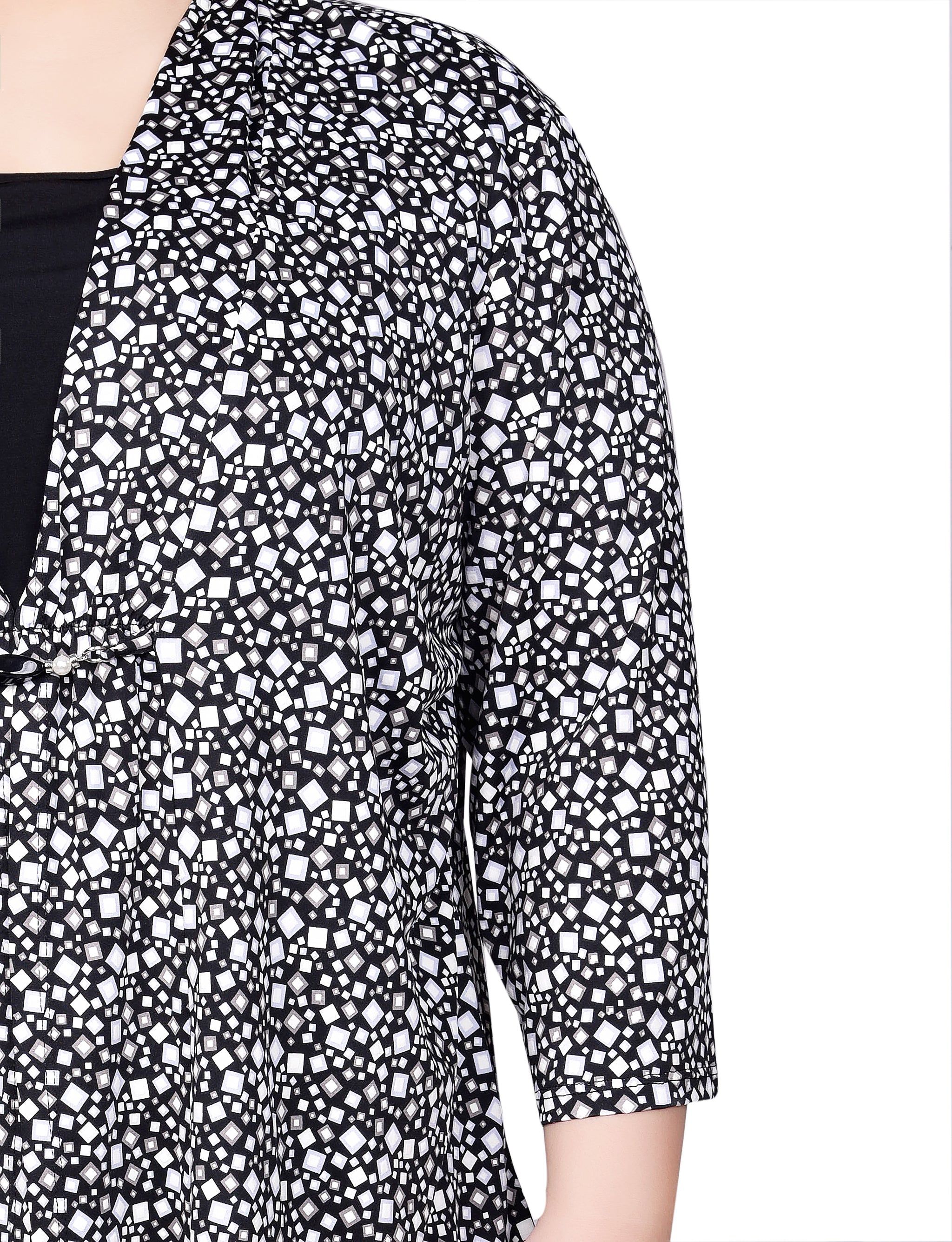 NY Collection Puff Print 3/4 Sleeve Two-Fer Top - Plus sold by Dress Barn product image thumbnail 3