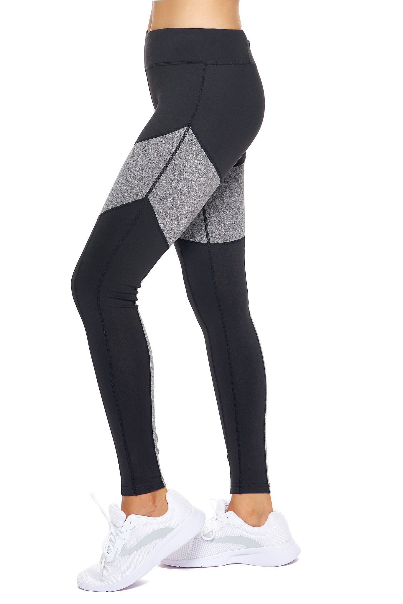 Airstretch Mid-Rise Calypso Mesh Full Length Leggings with Pocket - Plus sold by Dress Barn